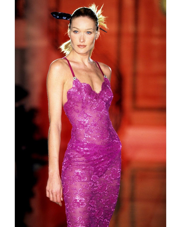 versace hot pink dress Versace, Logo floral crpe midi dress, Women, Pink, XXS, Dresses, Materialmix