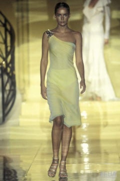 Atelier Versace Haute Couture S/S 1997 Seafoam Embellished Silk Dress