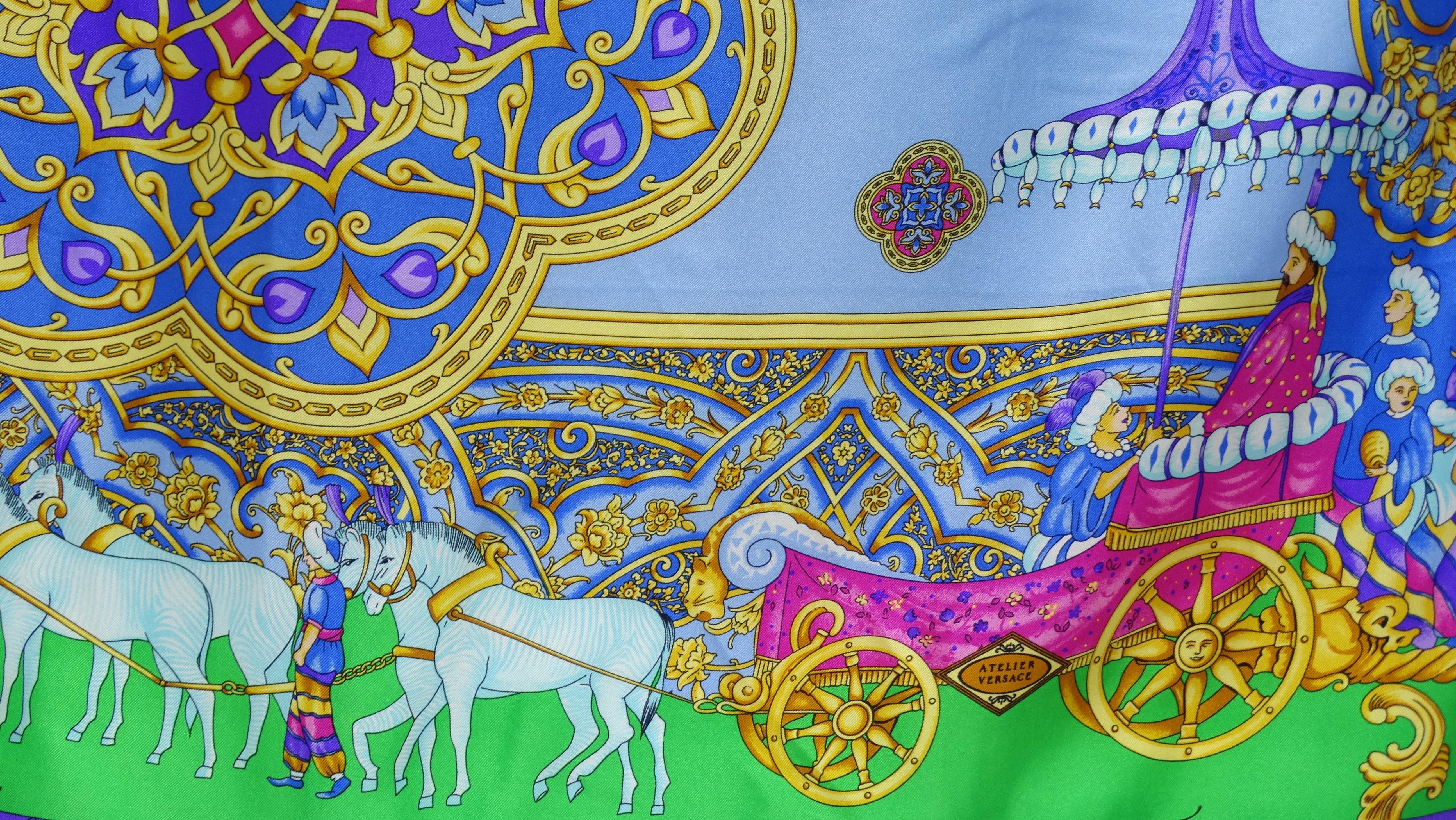 Sciarpa con motivo cavallo e carrozza Atelier Versace 1