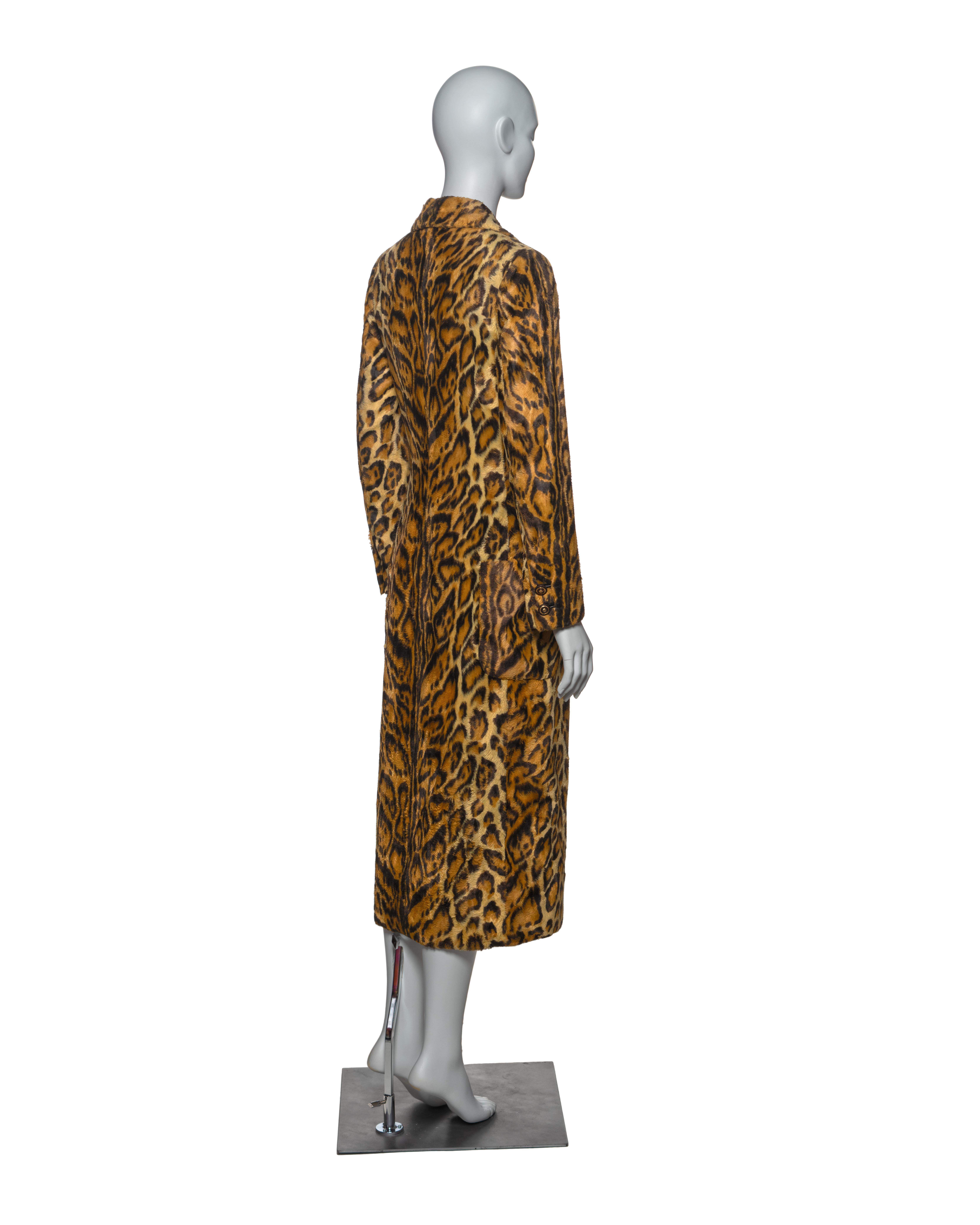 Atelier Versace Leopard Print Faux Fur Tailored Coat, FW 1996 6