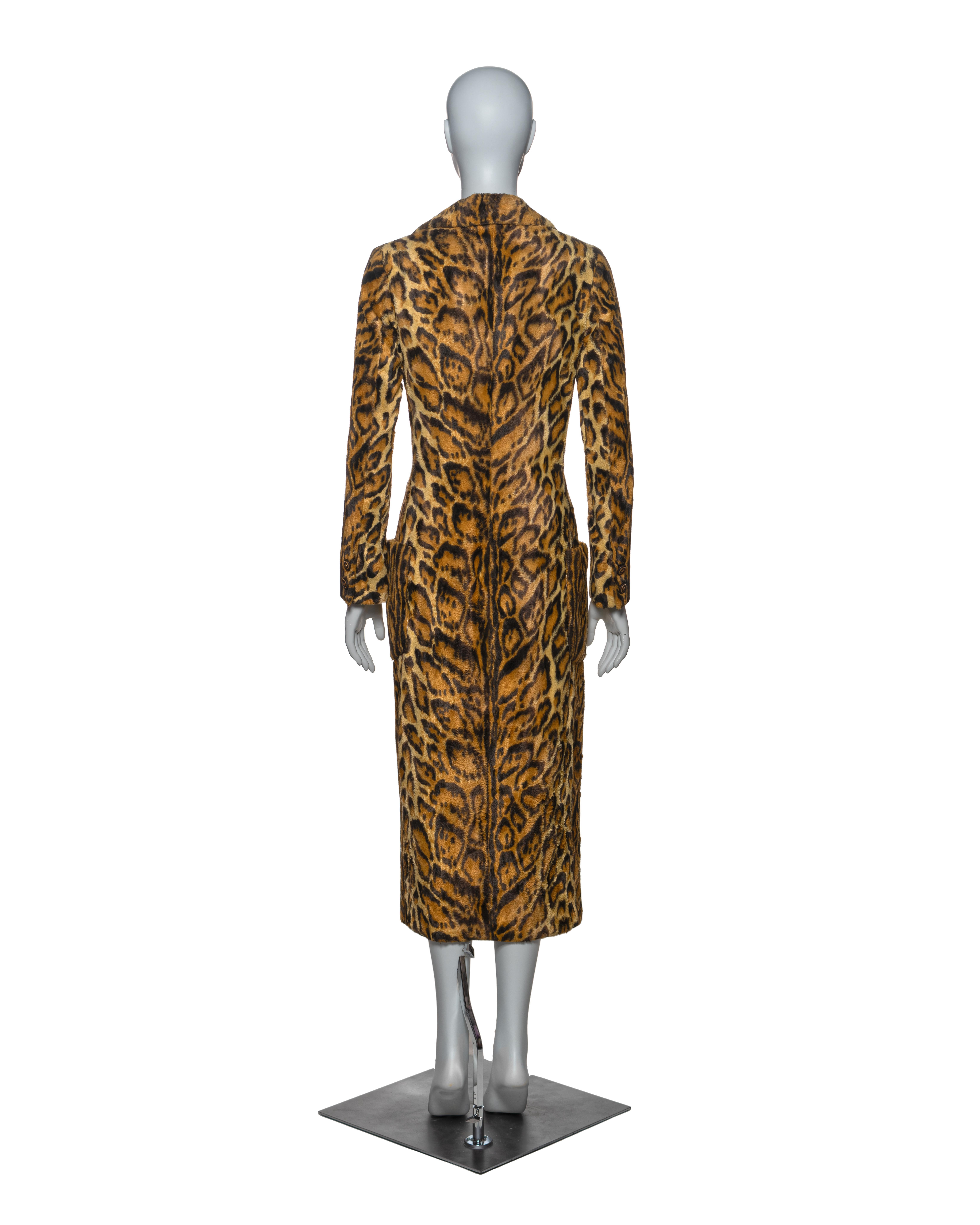 Atelier Versace Leopard Print Faux Fur Tailored Coat, FW 1996 8