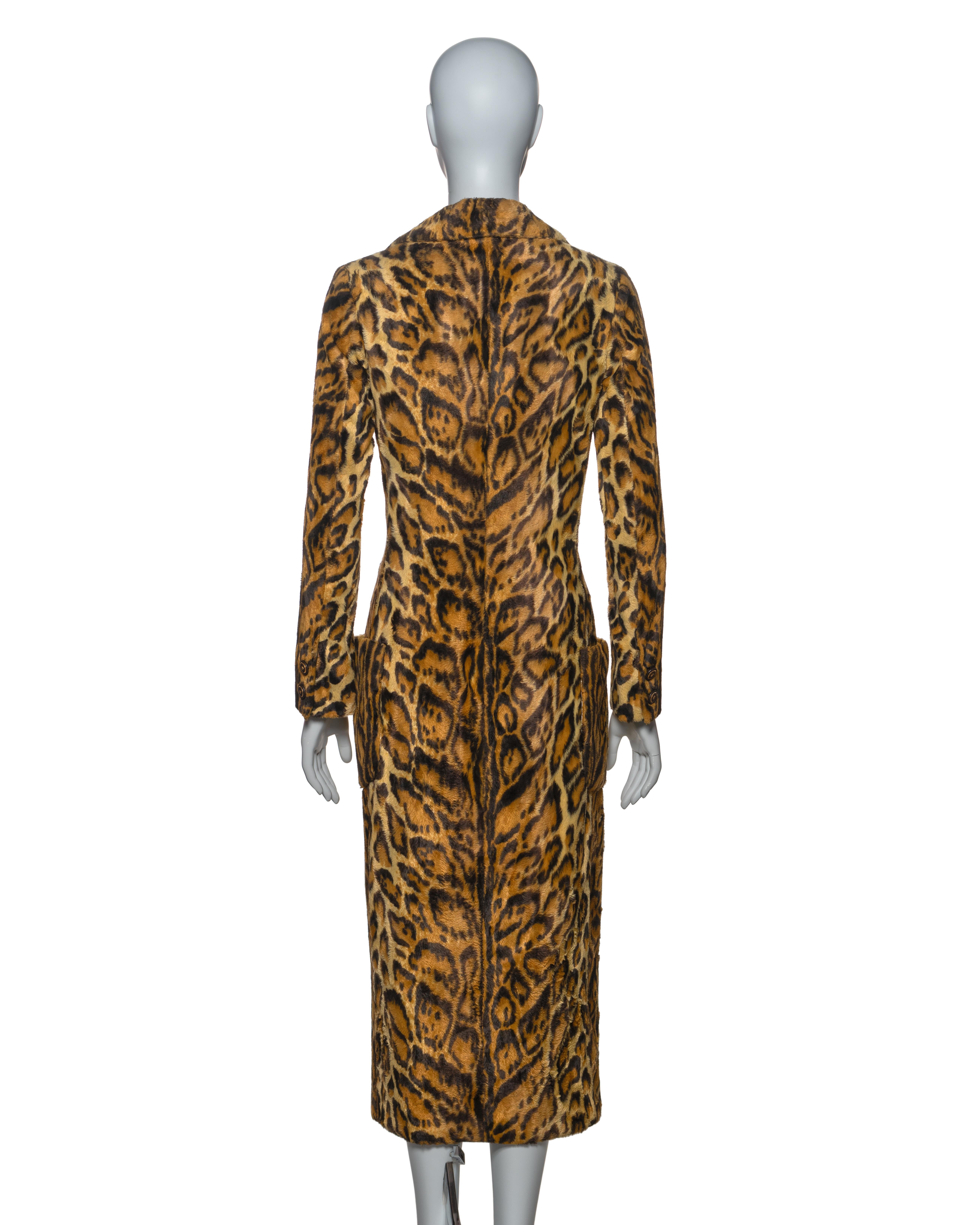 Atelier Versace Leopard Print Faux Fur Tailored Coat, FW 1996 9