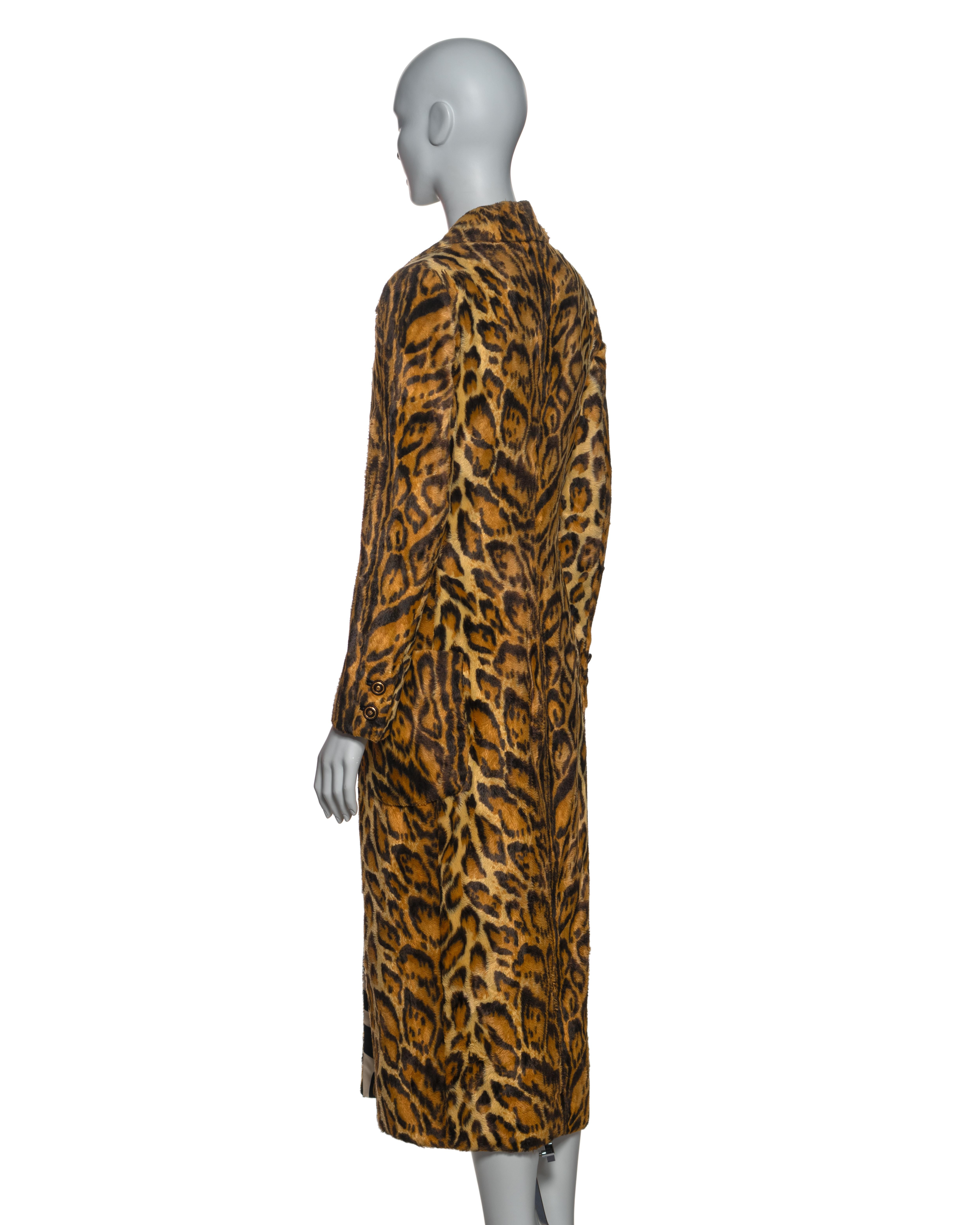 Atelier Versace Leopard Print Faux Fur Tailored Coat, FW 1996 10