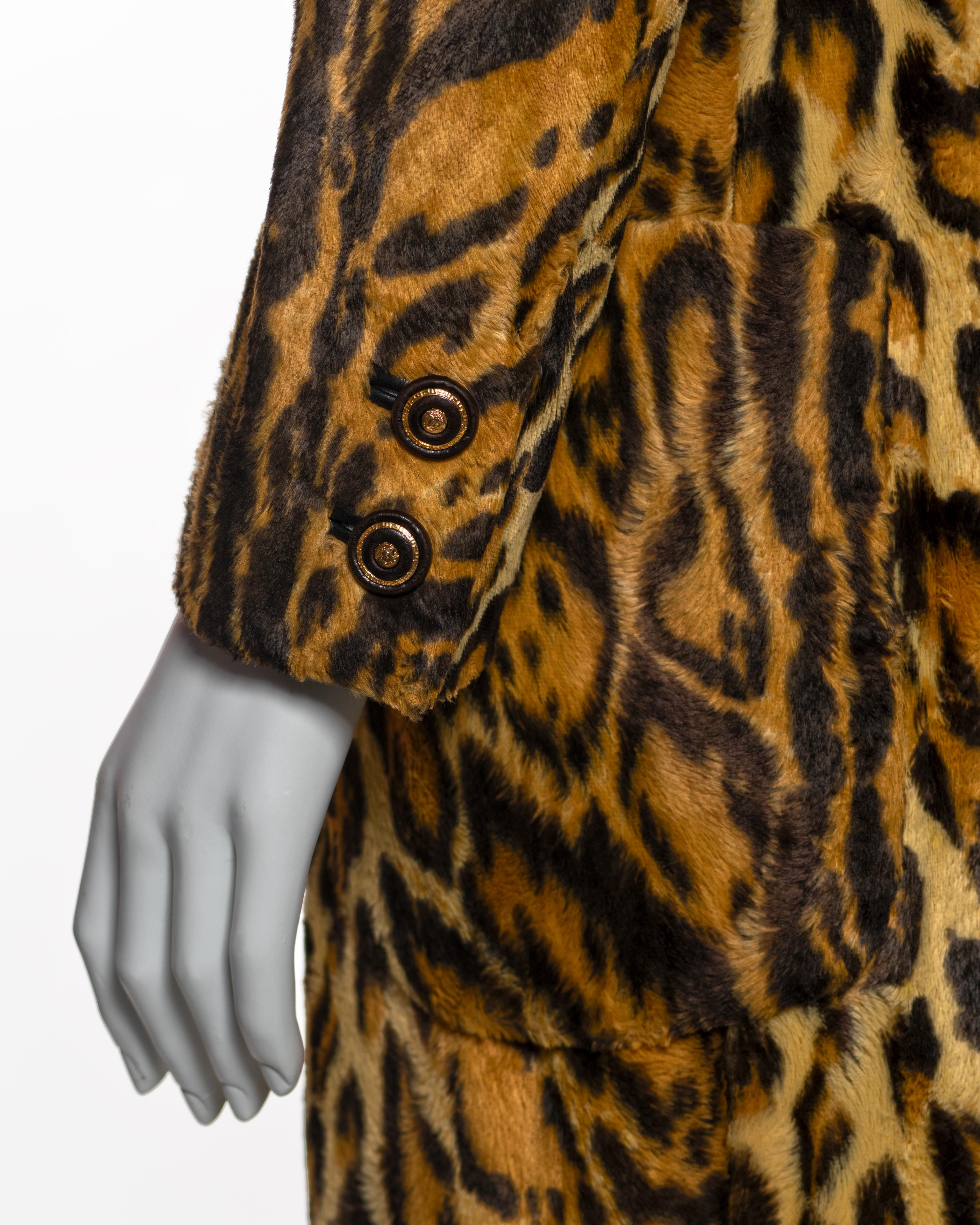 Atelier Versace Leopard Print Faux Fur Tailored Coat, FW 1996 11
