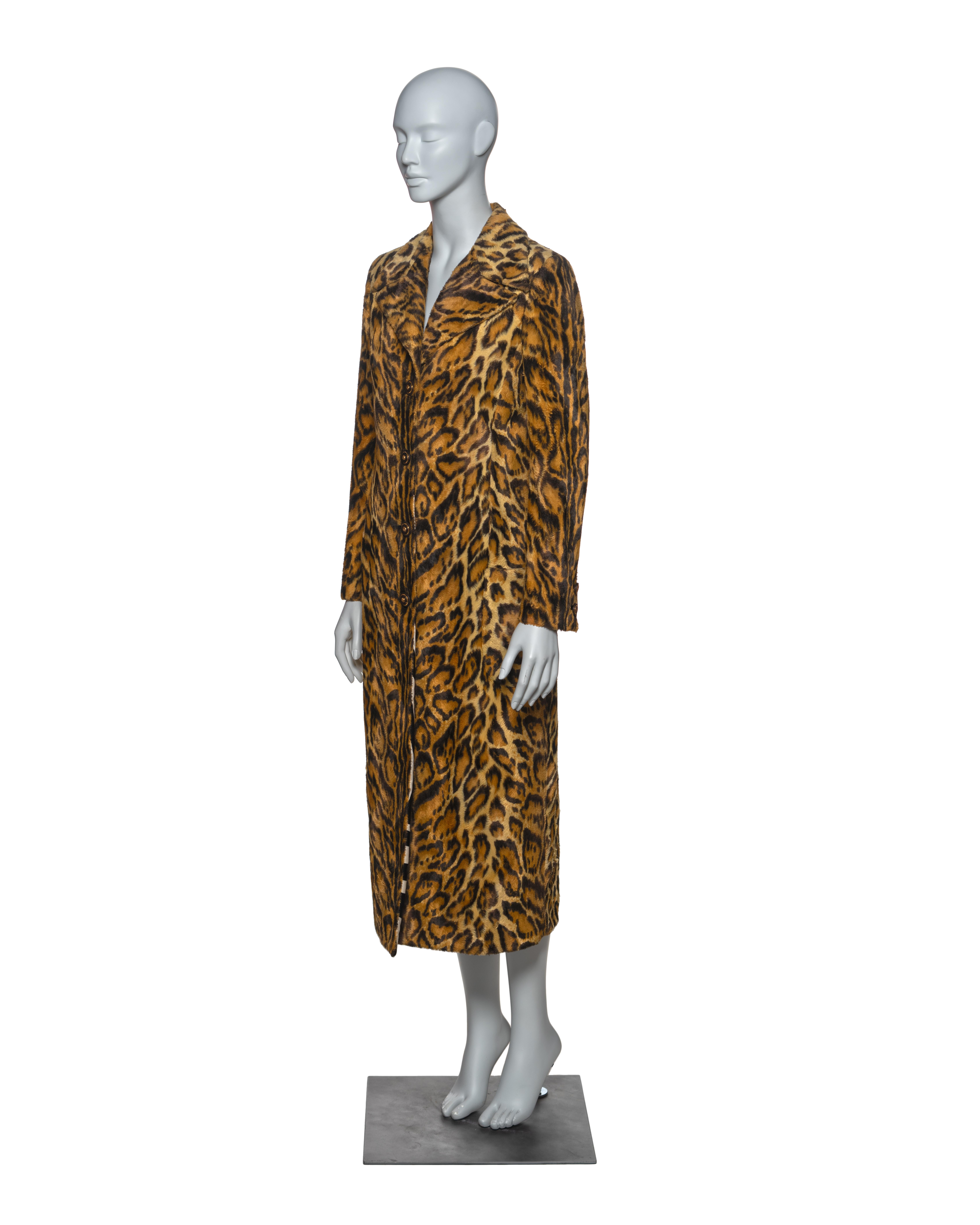 Atelier Versace Leopard Print Faux Fur Tailored Coat, FW 1996 12