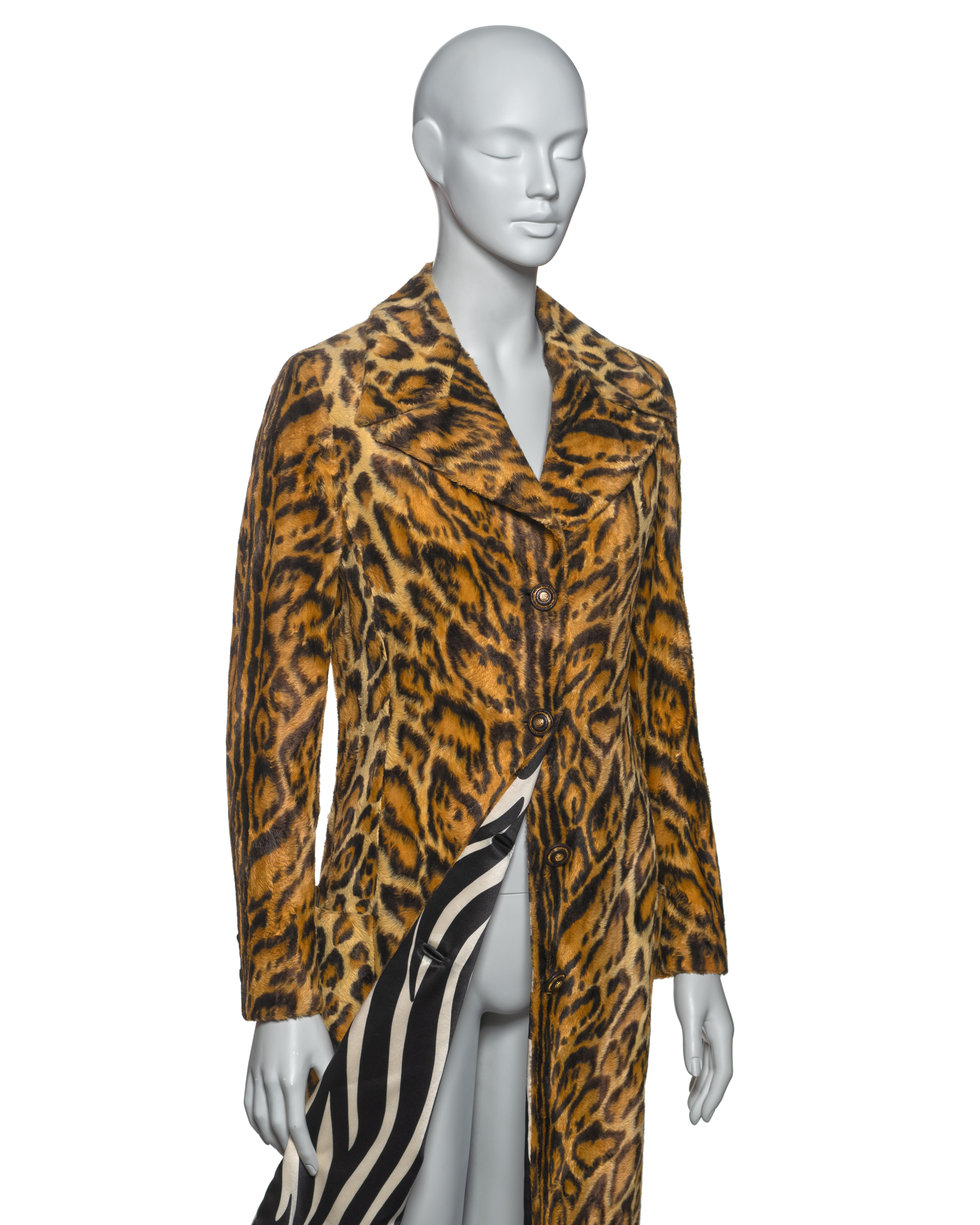 Atelier Versace Leopard Print Faux Fur Tailored Coat, FW 1996 3