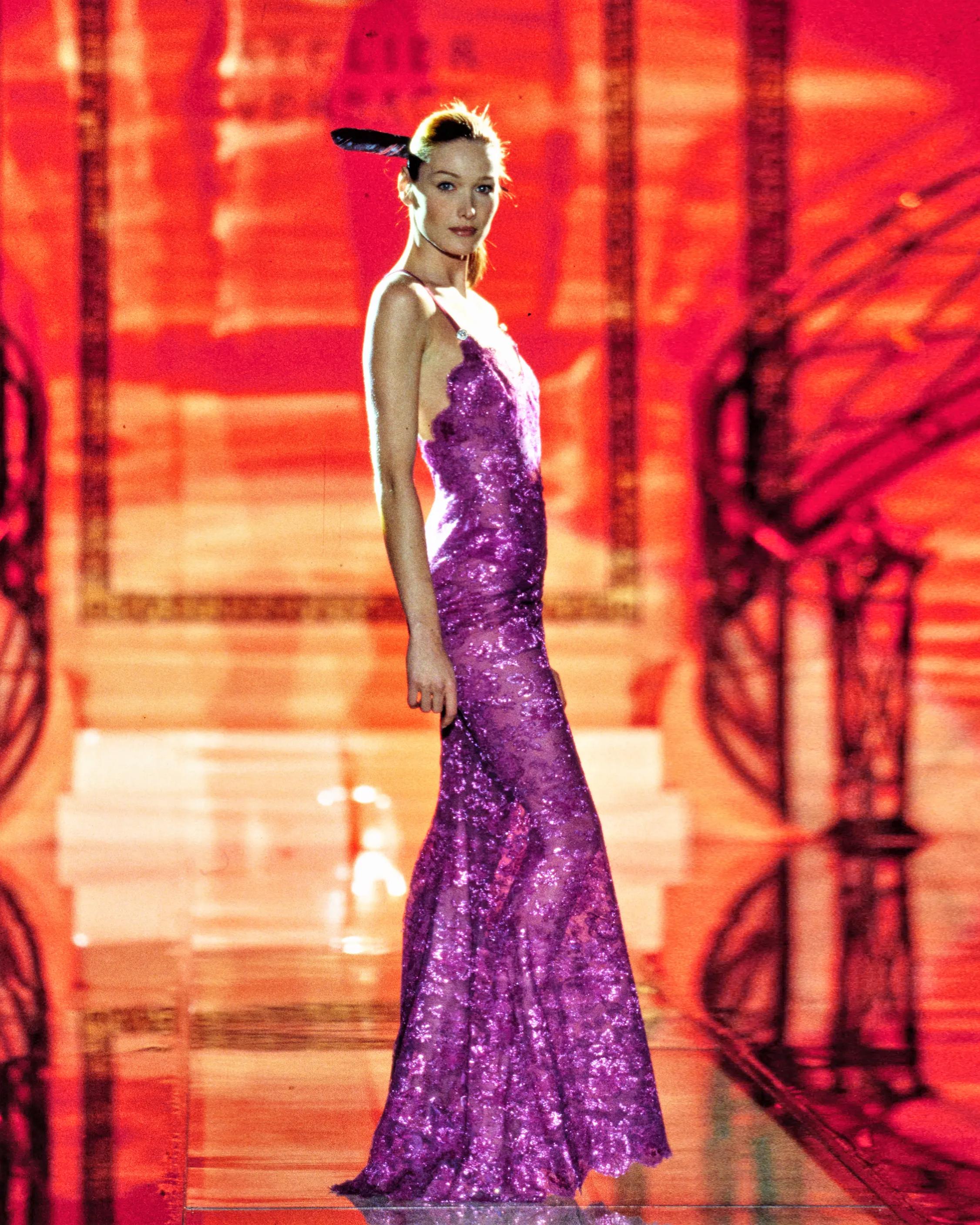 Women's Atelier Versace Metallic Pink Couture Evening Dress and Bag, ss 1996