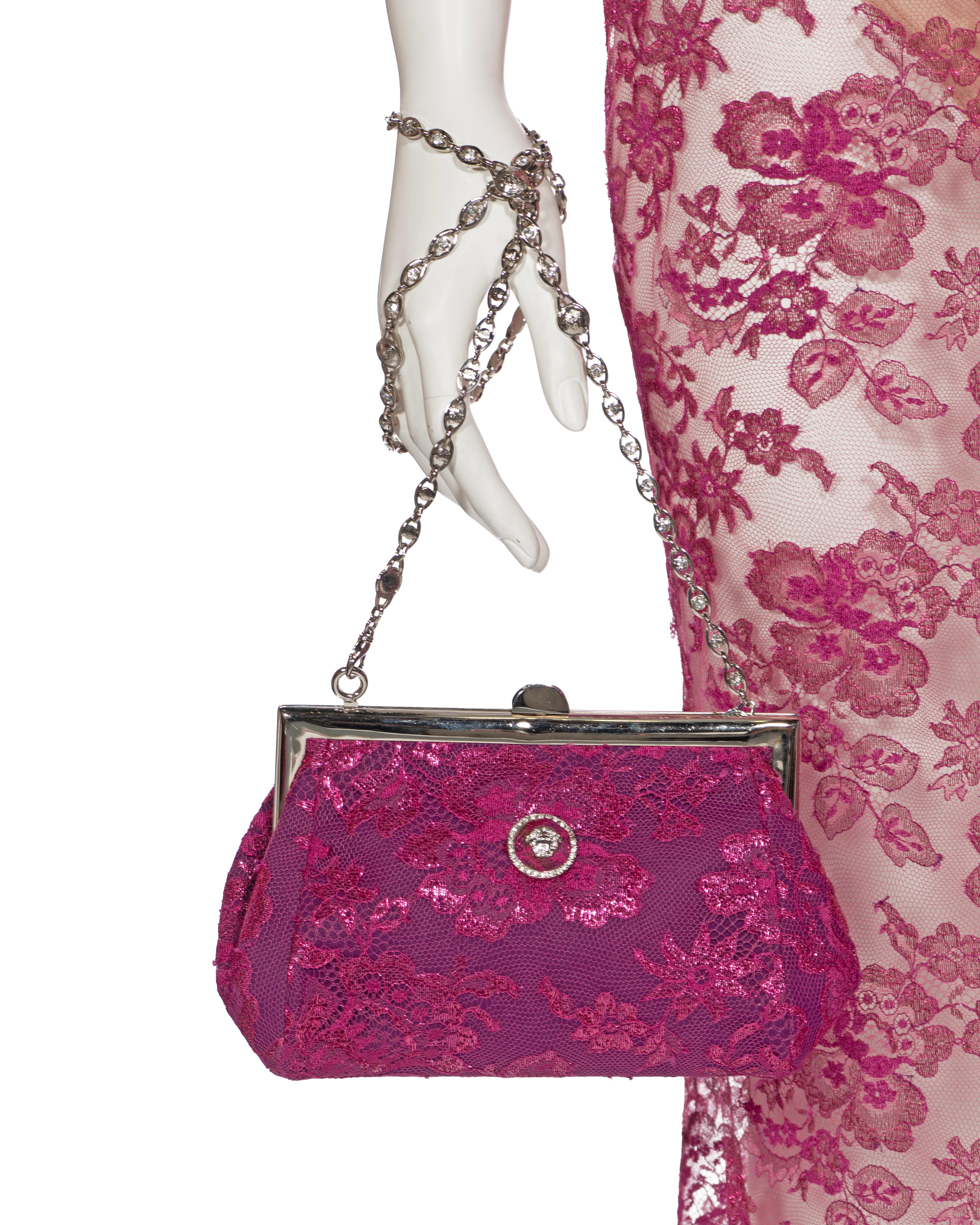 Atelier Versace Metallic Pink Couture Evening Dress and Bag, ss 1996 3