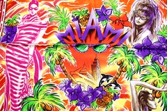 Atelier Versace Miami Print Silk Scarf circa 1990s