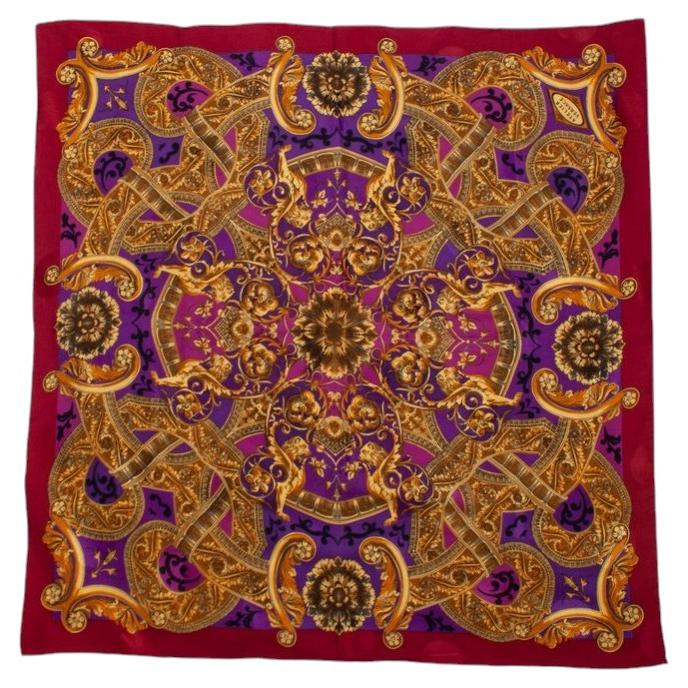 Atelier Versace, Foulard stampato Barocco multicolore