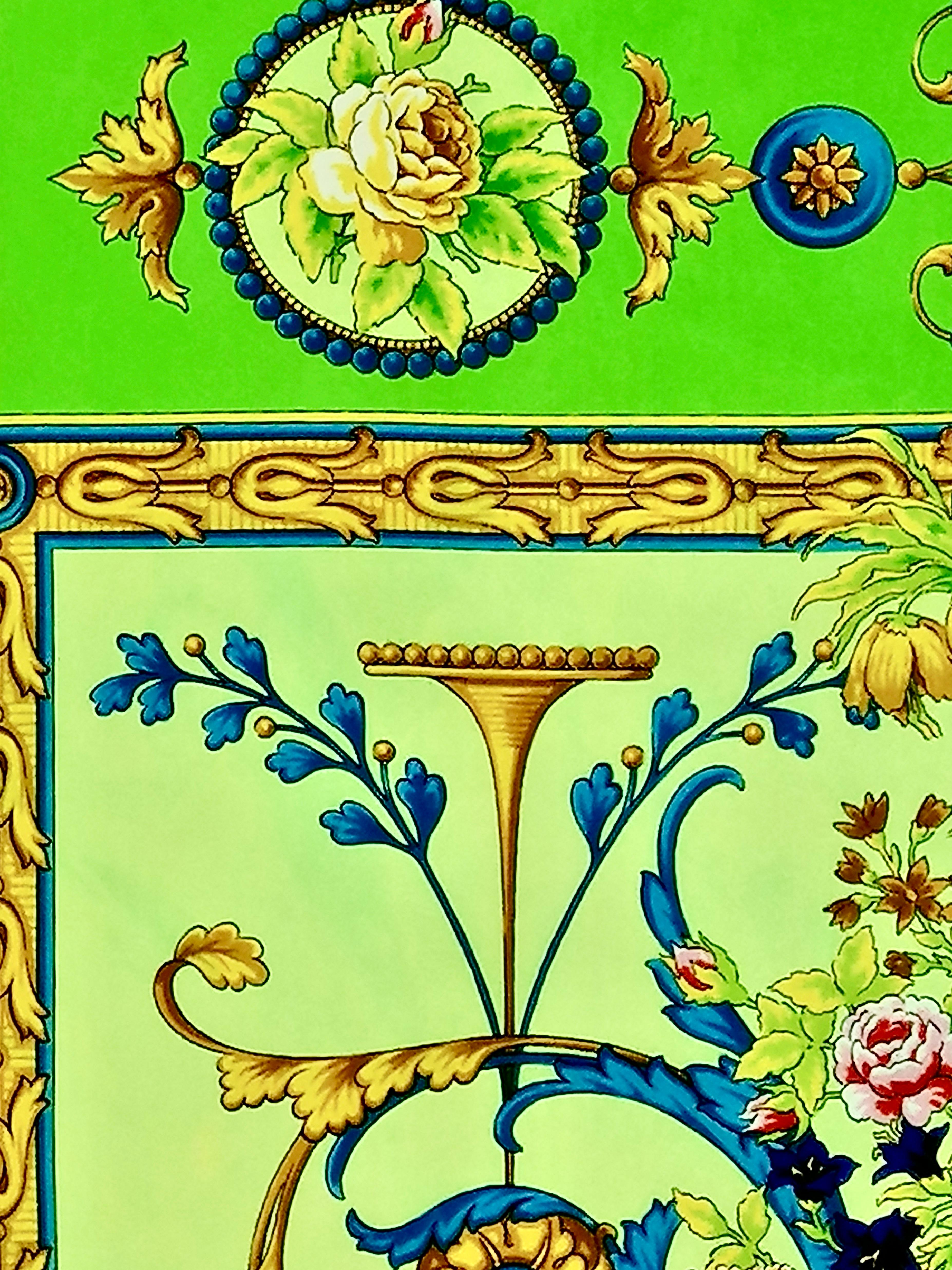 ATELIER VERSACE neoclassical floral triumph silk scarf For Sale 2