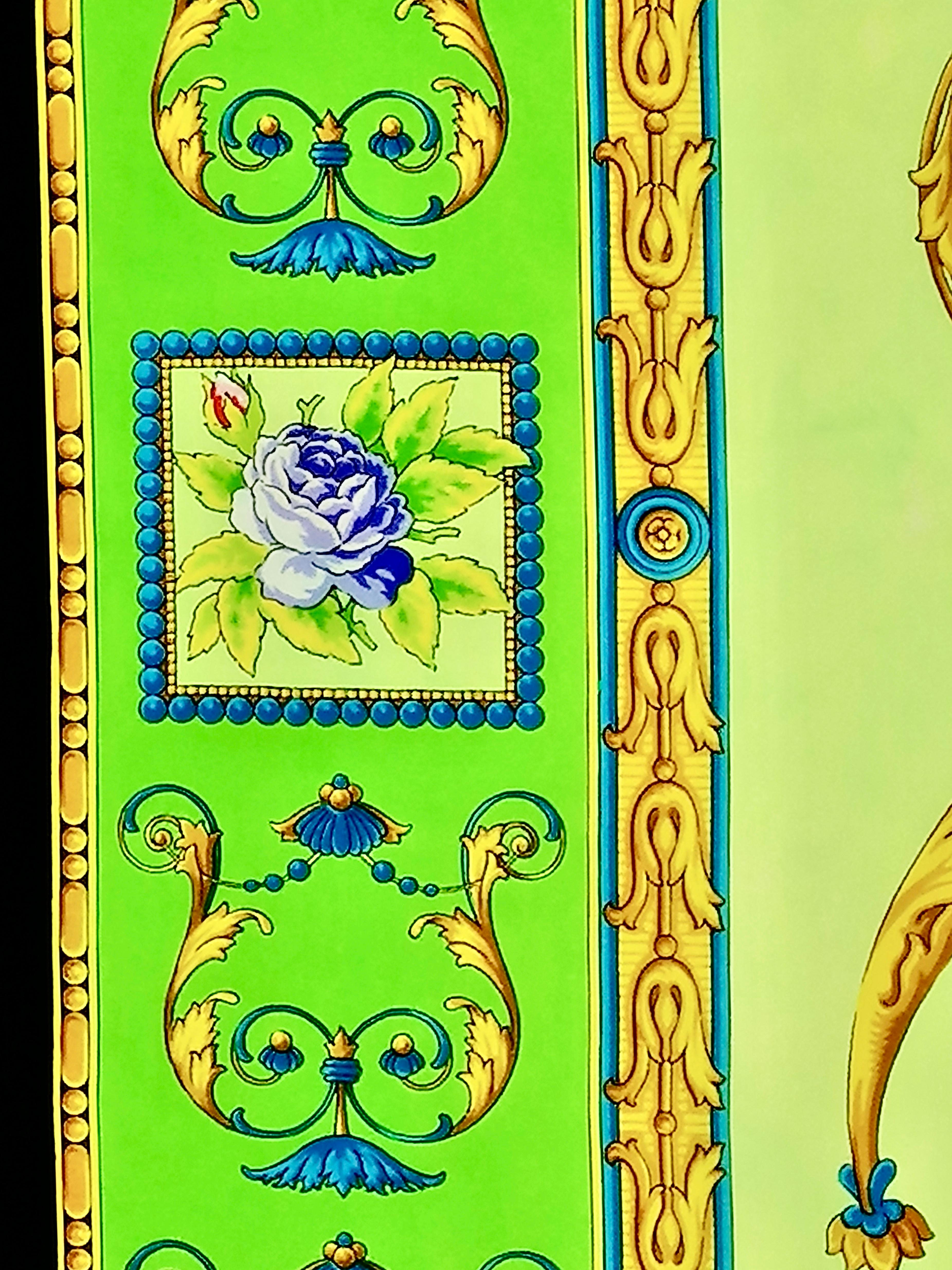ATELIER VERSACE neoclassical floral triumph silk scarf For Sale 3