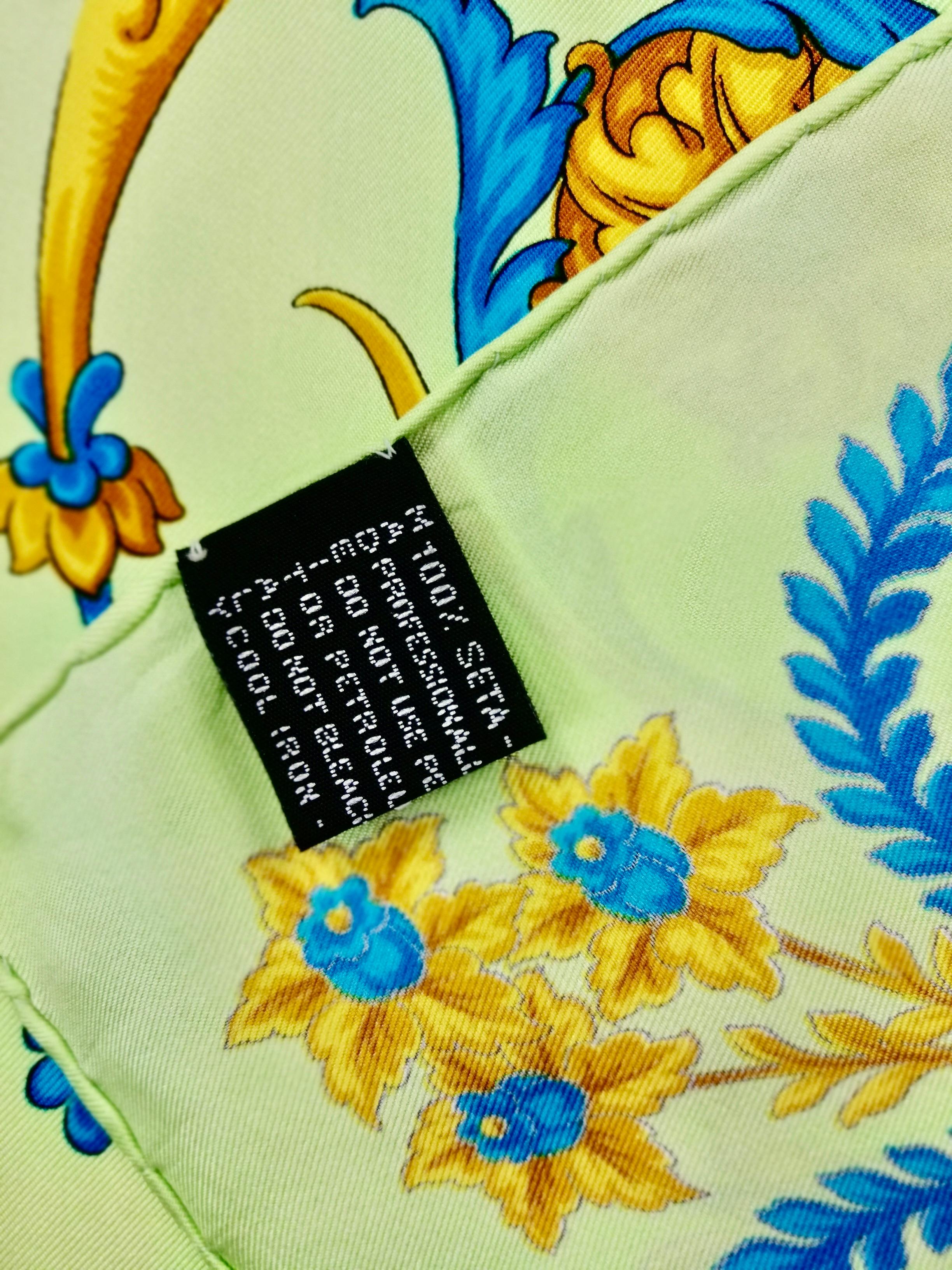 ATELIER VERSACE neoclassical floral triumph silk scarf For Sale 4