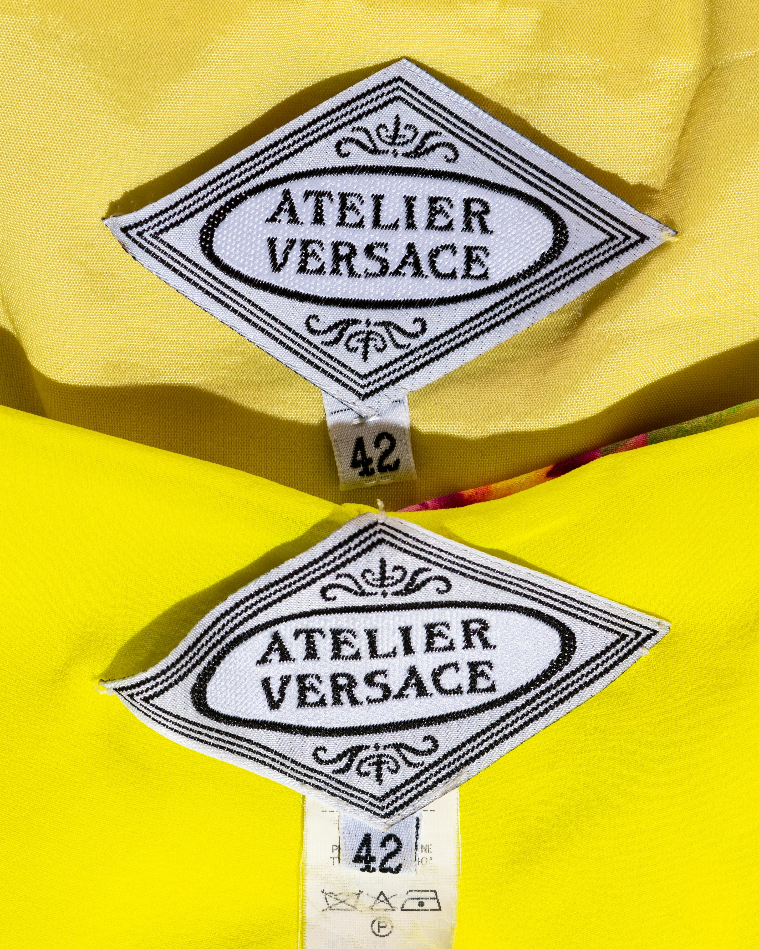 Atelier Versace neon coloured silk corset and maxi skirt set, ss 2004 5