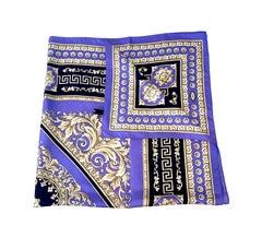 Atelier Versace Purple and Black Floral Ganymede Print Silk Twill Scarf