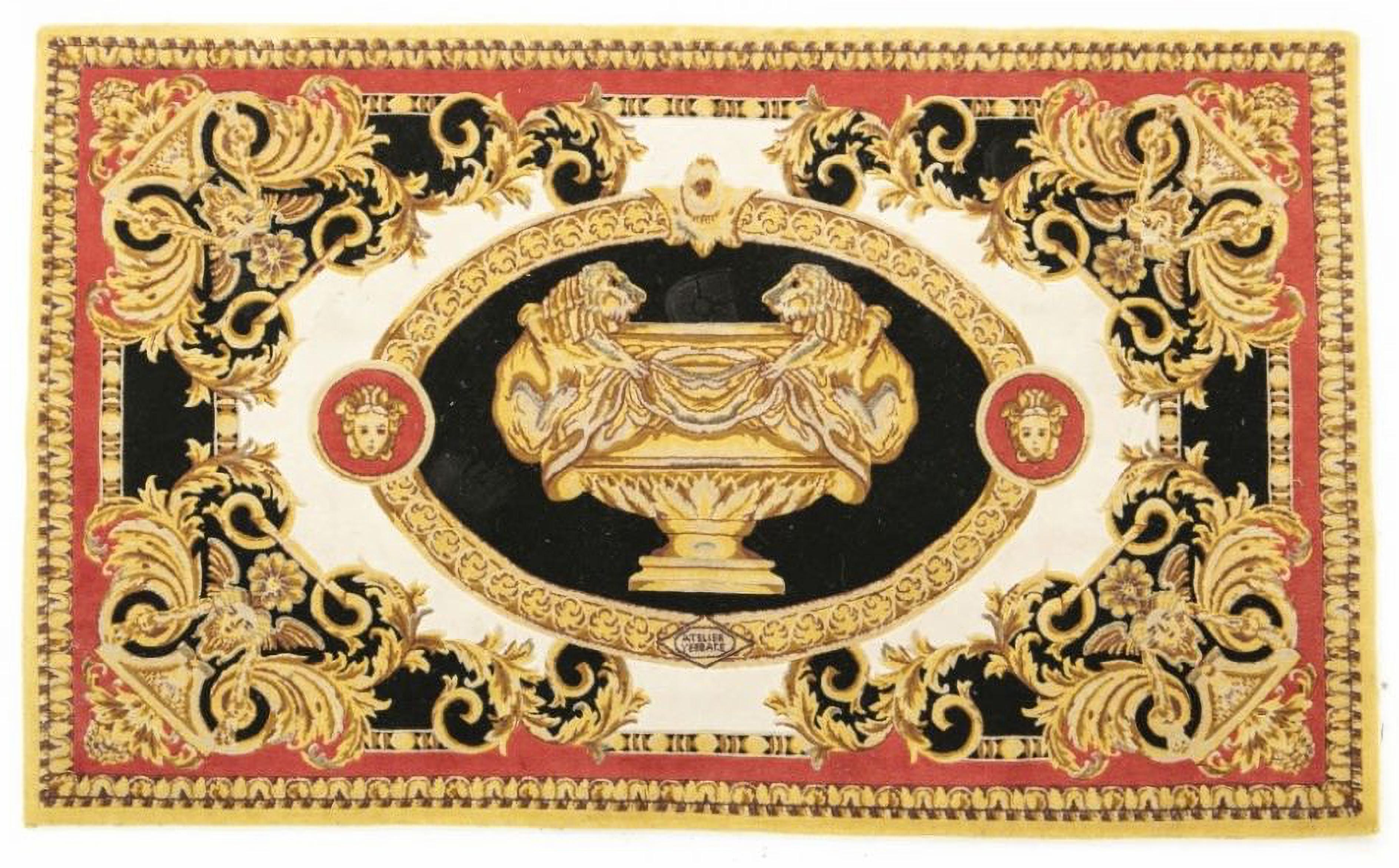 Hand-Crafted ATELIER VERSACE - Rug 'Petit Petitot White'