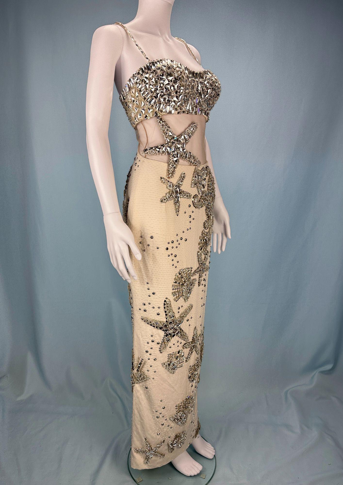 Atelier Versace Spring 2012 Runway Crystal Embellished Starfish Shell Dress In Good Condition In Hertfordshire, GB
