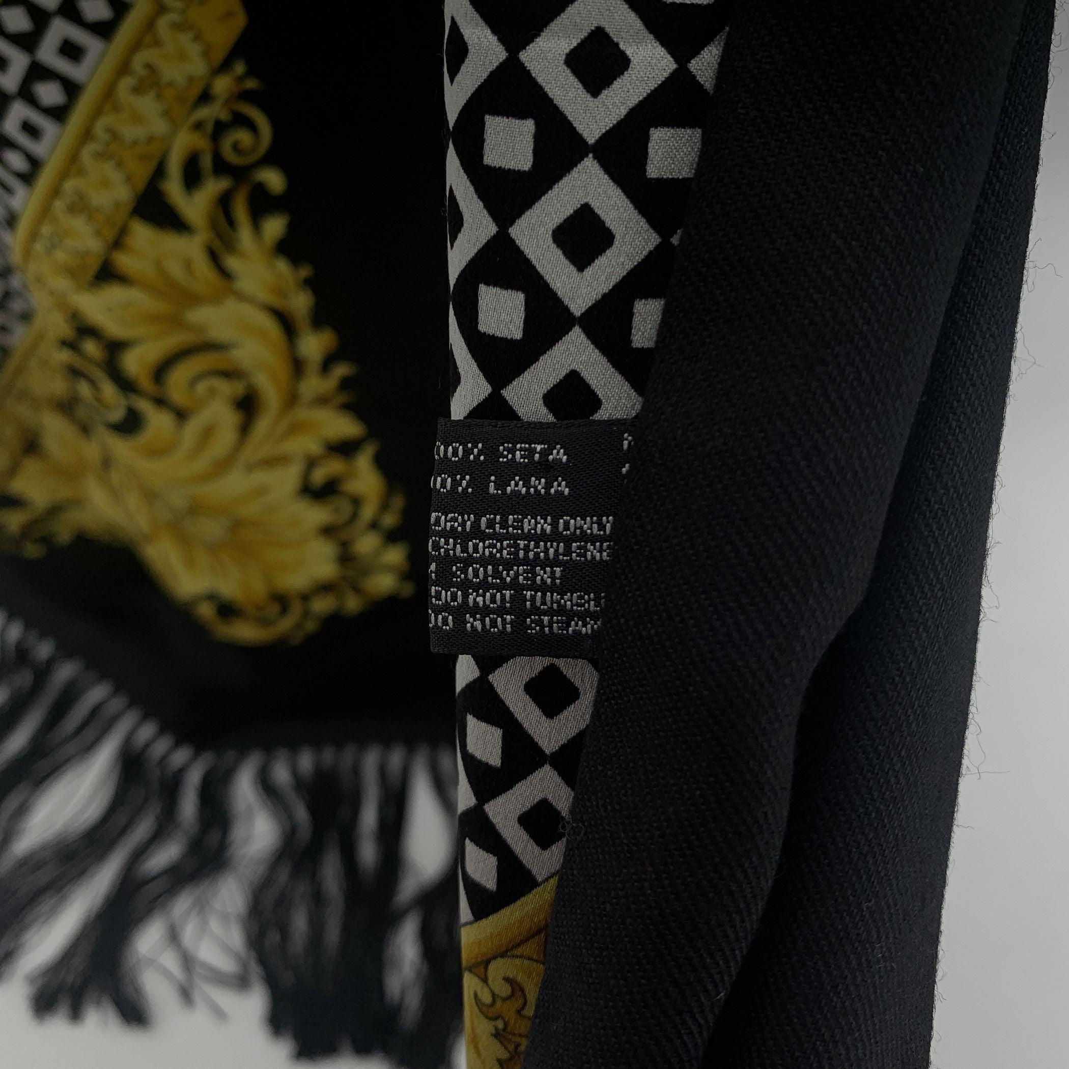 Women's Atelier Versace Vintage Double Sided Silk Wool Stole Scarf