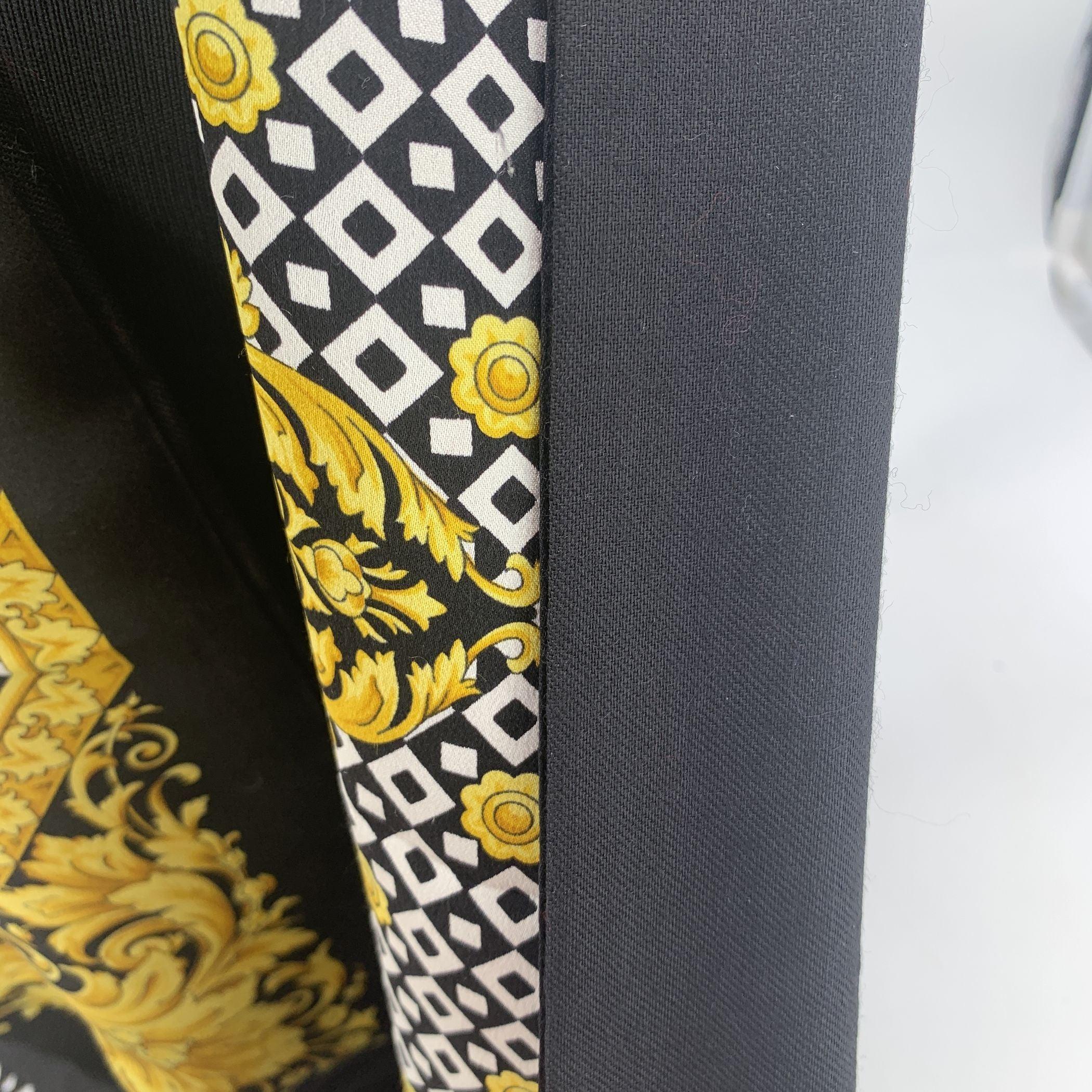 Atelier Versace Vintage Double Sided Silk Wool Stole Scarf 2