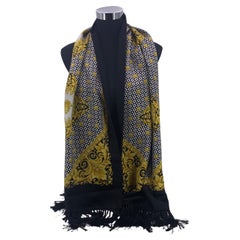 Atelier Versace Vintage Double Sided Silk Wool Stole Scarf
