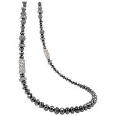 Atelier Zobel Black Diamond Indian Diamond Bead Faceted Antique Silver Necklace
