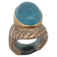 Atelier Zobel Bague aigue-marine cabochon
