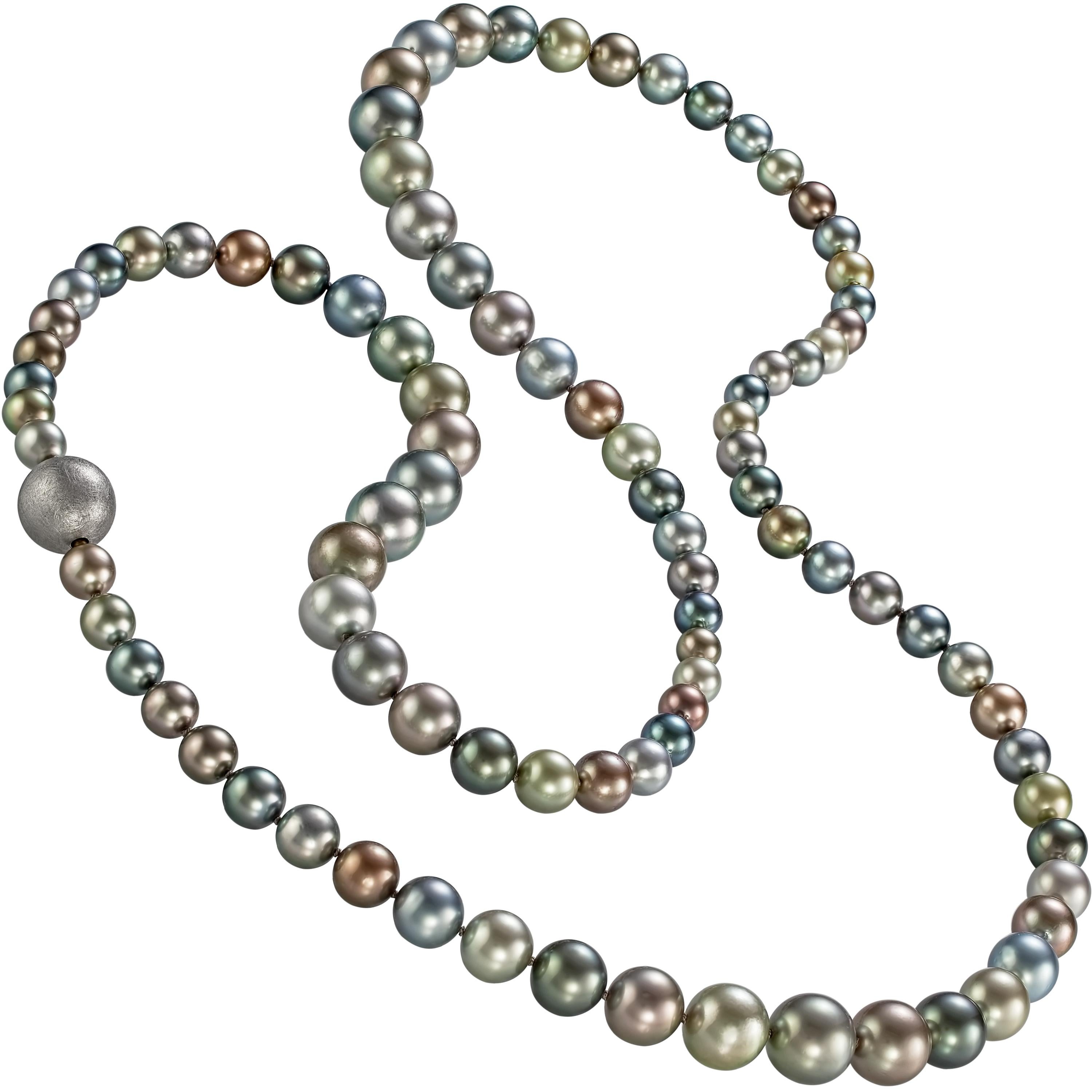Atelier Zobel Fine Multicolored Tahitian Pearl Multilength Hidden Clasp Necklace