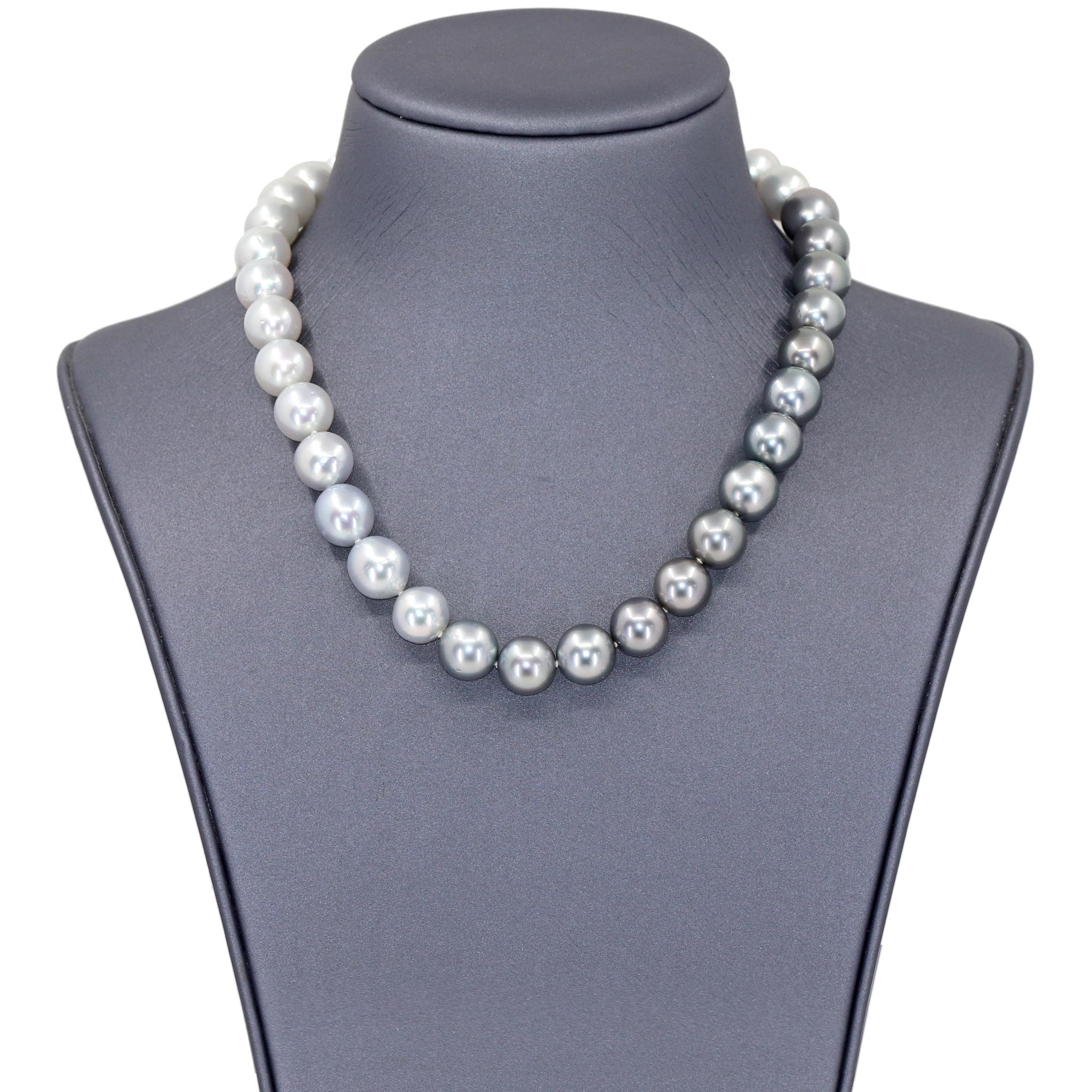 Atelier Zobel Ombré Tahitian and South Sea Pearl Multilength Necklaces In Good Condition In Dallas, TX