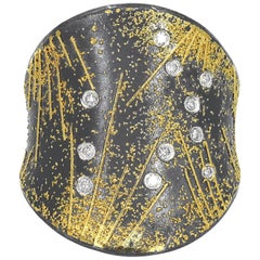 Atelier Zobel One of a Kind White Diamond Gold Oxidized Silver Fireworks Ring