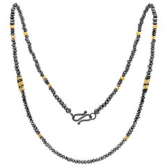 Atelier Zobel Salt Pepper and Black Diamond Gold Oxidized Silver Dazzle Necklace