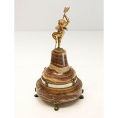 Ateliers Juvenia French Gilt Bronze Putti Onyx Annular Rotary Clock, circa 1925