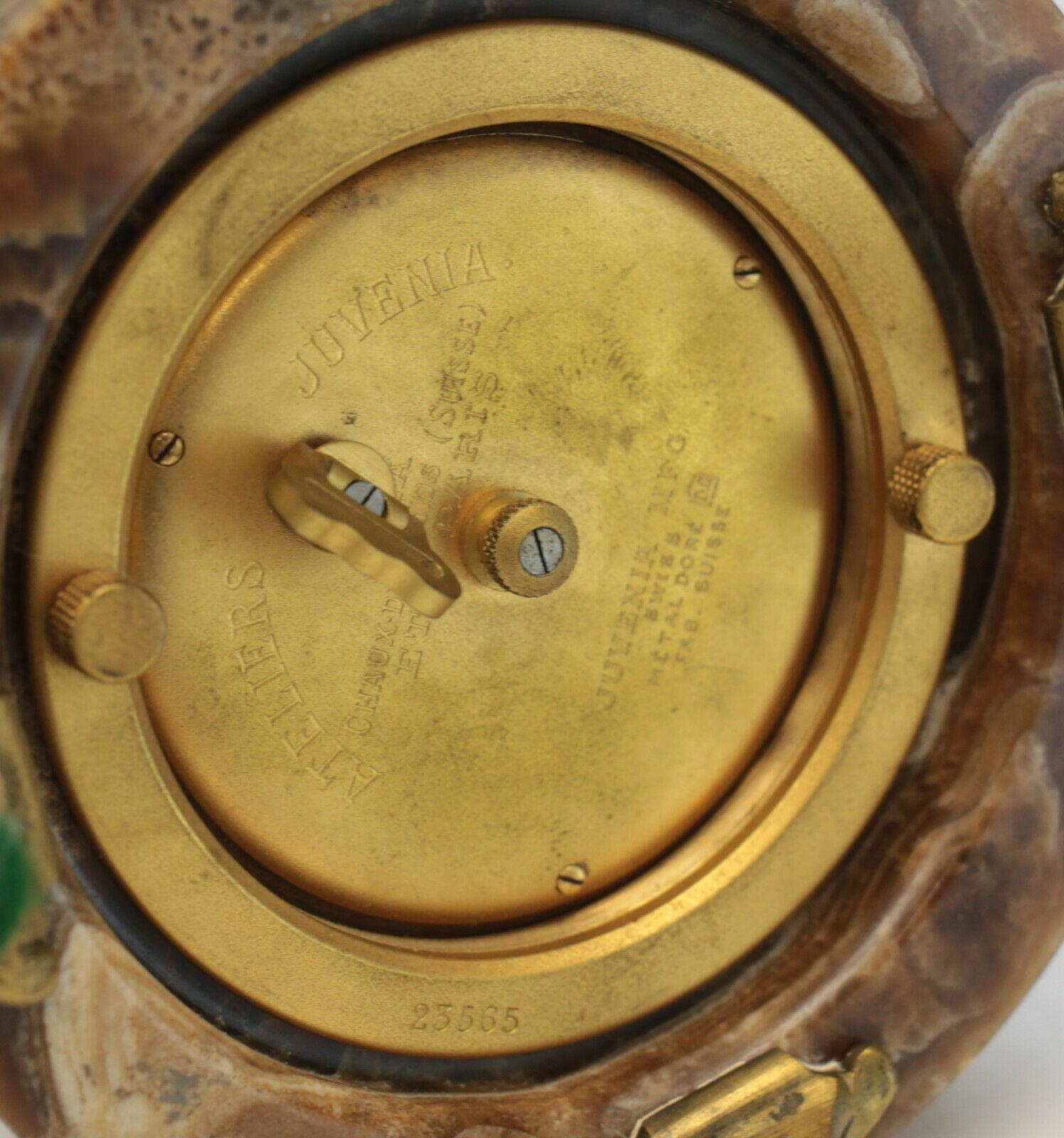 Ateliers Juvenia French Gilt Bronze Putti Onyx Annular Rotary Clock For Sale 2