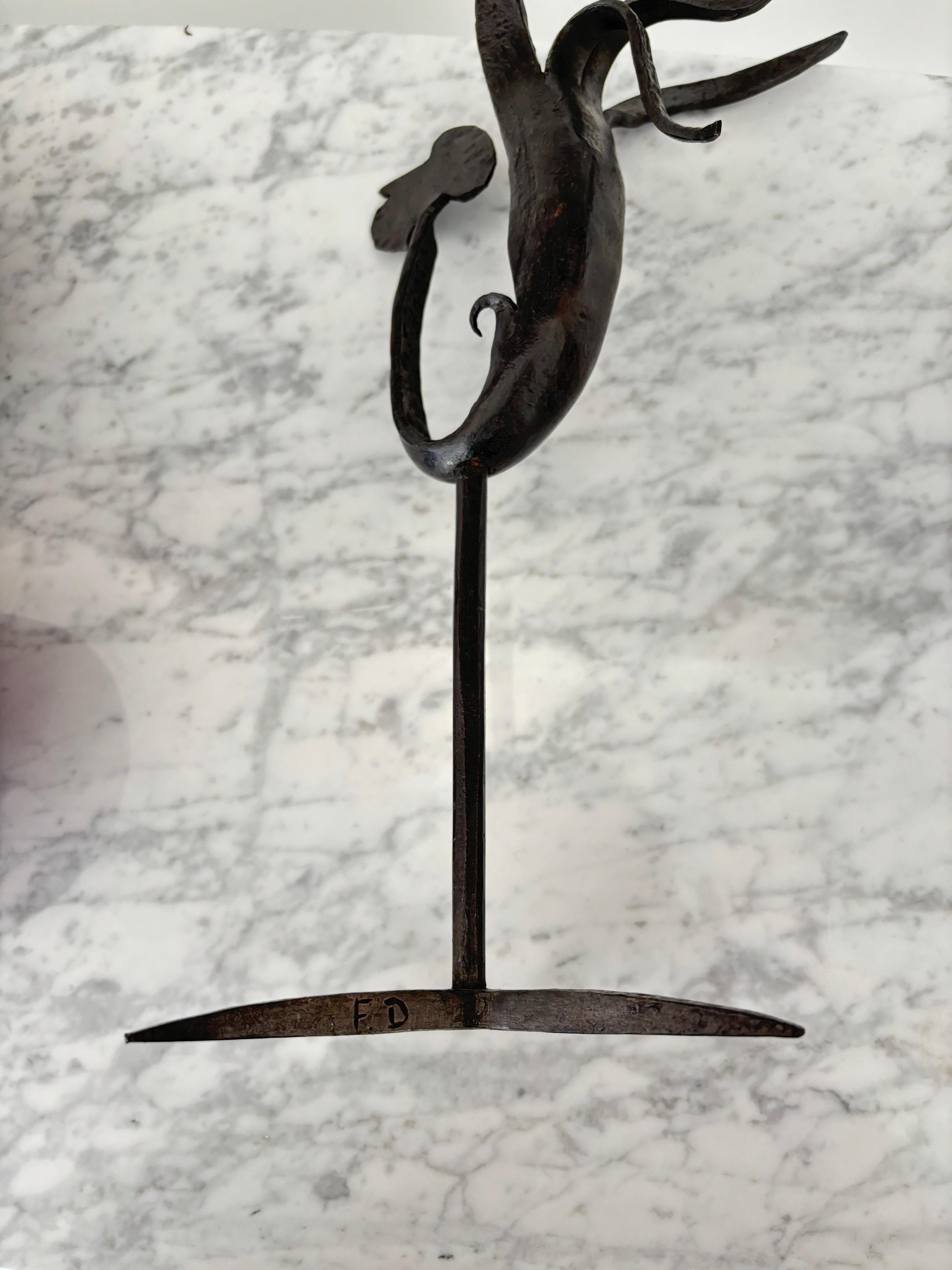 Ateliers Marolles Hahn „Coq“-Skulptur aus handgeschmiedetem Eisen von Francis Dewaele im Angebot 1
