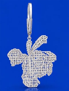 Porte-clés « Orchidée » de la collection « Poème numérique » d'AtelierX, avec pavé de diamants