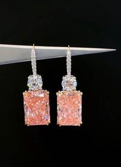 Orecchini con diamanti rosa sintetici di AtelierX, stile Art Déco