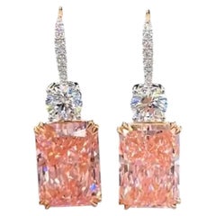 AtelierX – Im Labor gezüchtete rosa Diamantohrringe im Art-Déco-Stil