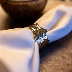Atelís — Hand-Crafted Gold-Plated Brass Napkin Ring Set of Six