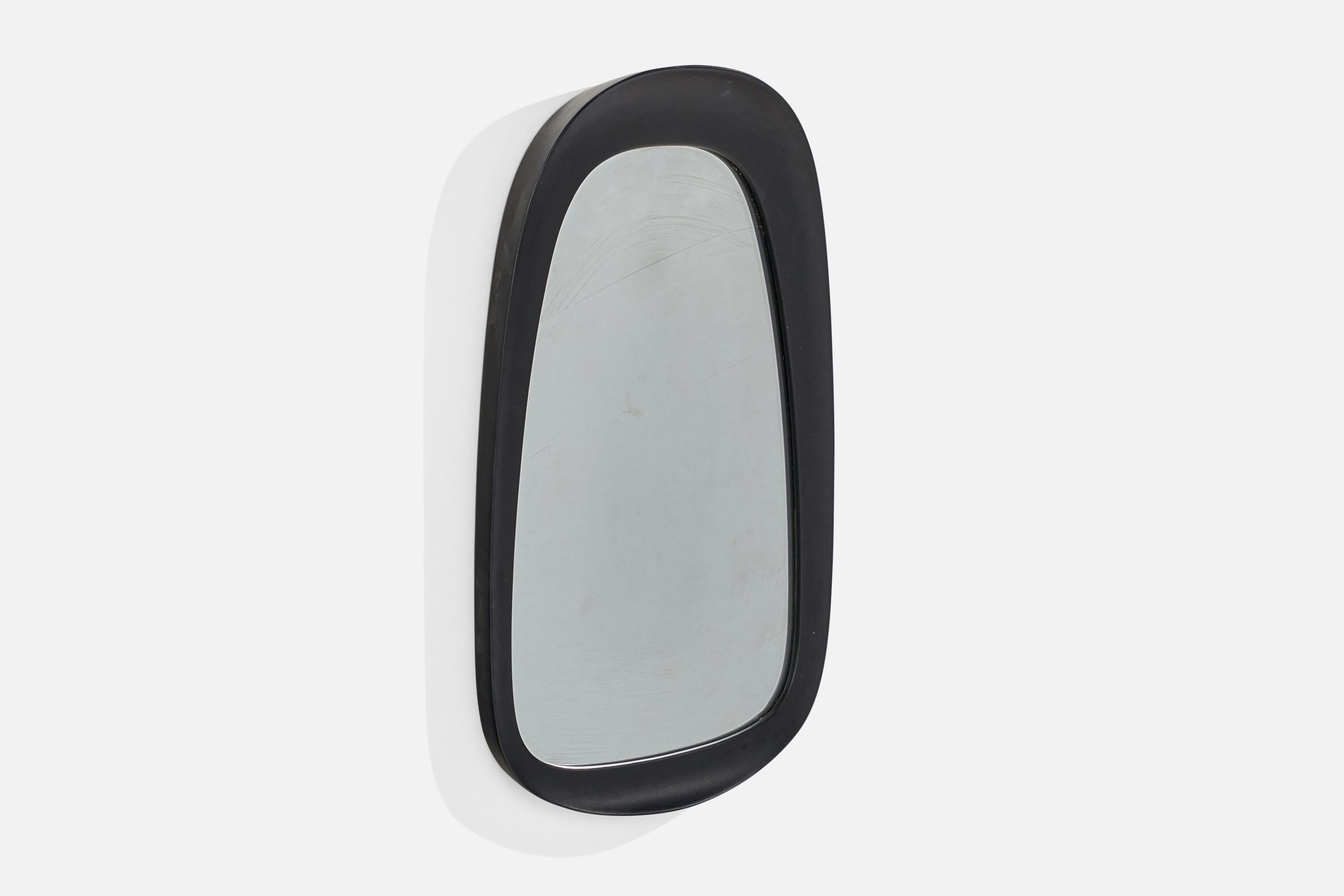 Mid-Century Modern Ateljé Glas & Trä, Wall Mirror, Wood, Sweden, 1960s For Sale