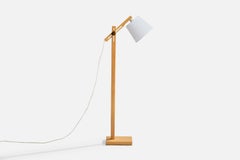 Ateljé Lyktan, lampadaire, Oak, laiton, tissu, Suède, années 1970