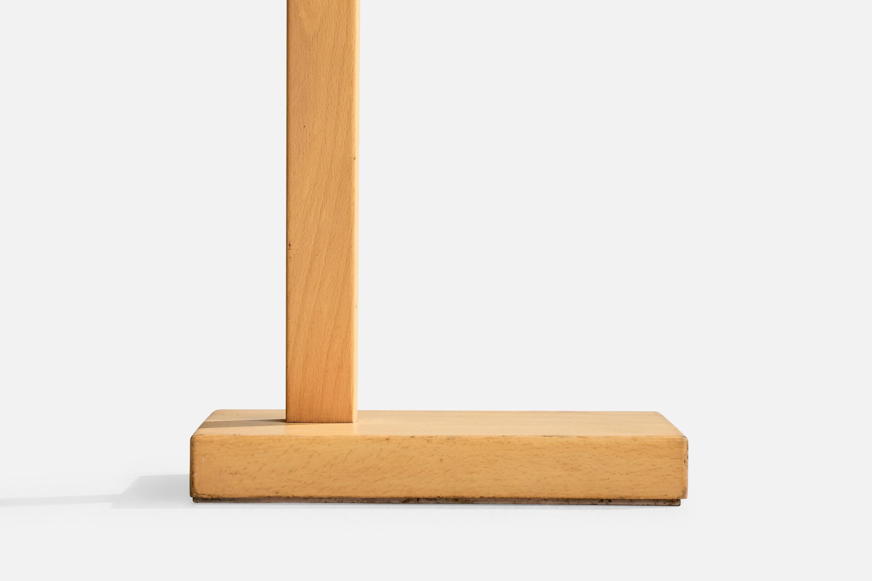 Laiton Ateljé Lyktan, lampadaire, Oak, laiton, tissu, Suède, années 1970 en vente