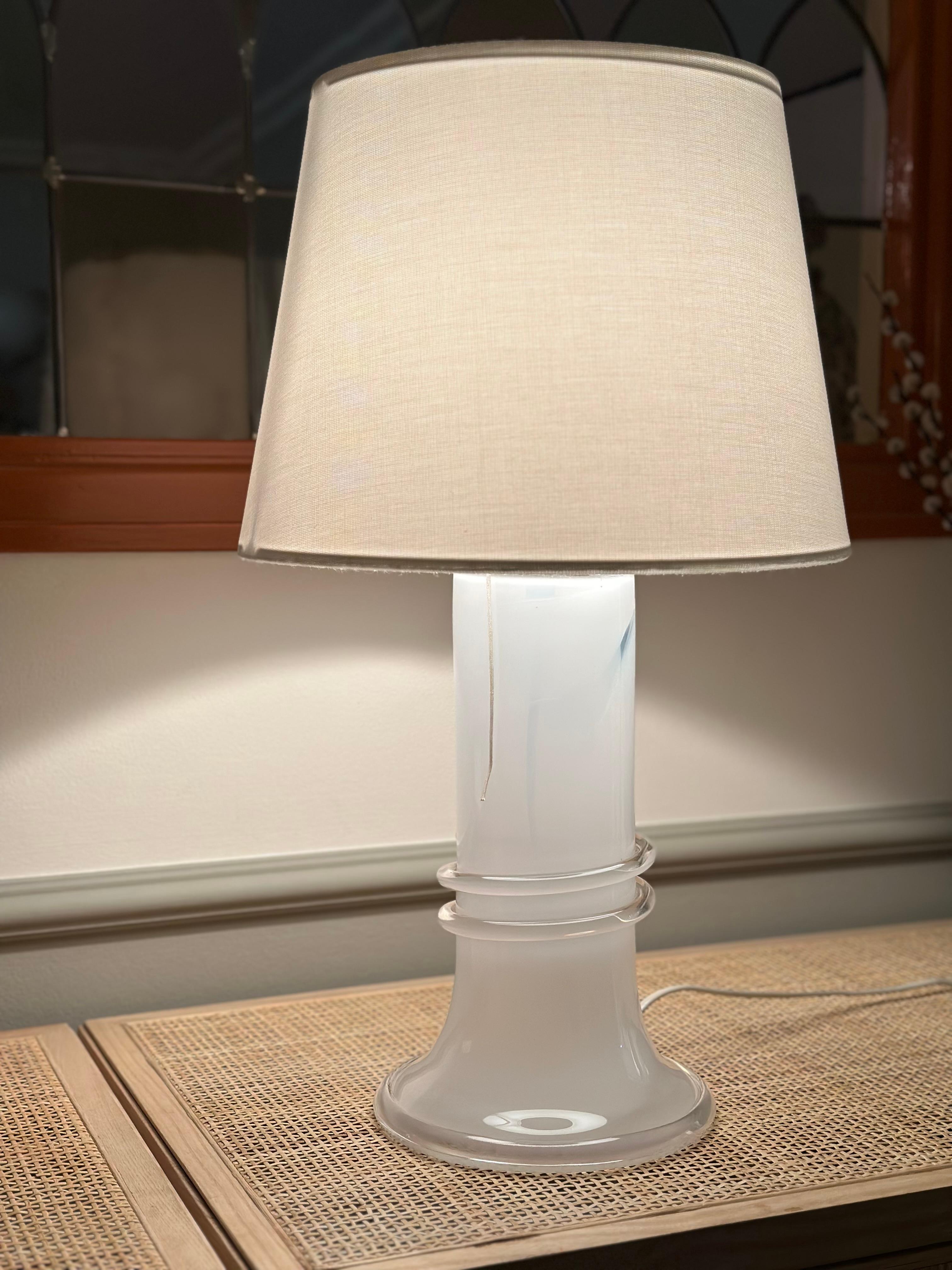Swedish Atelje Lyktan Large Glass Table Lamp by Hanne Dreutler. 1980s. For Sale