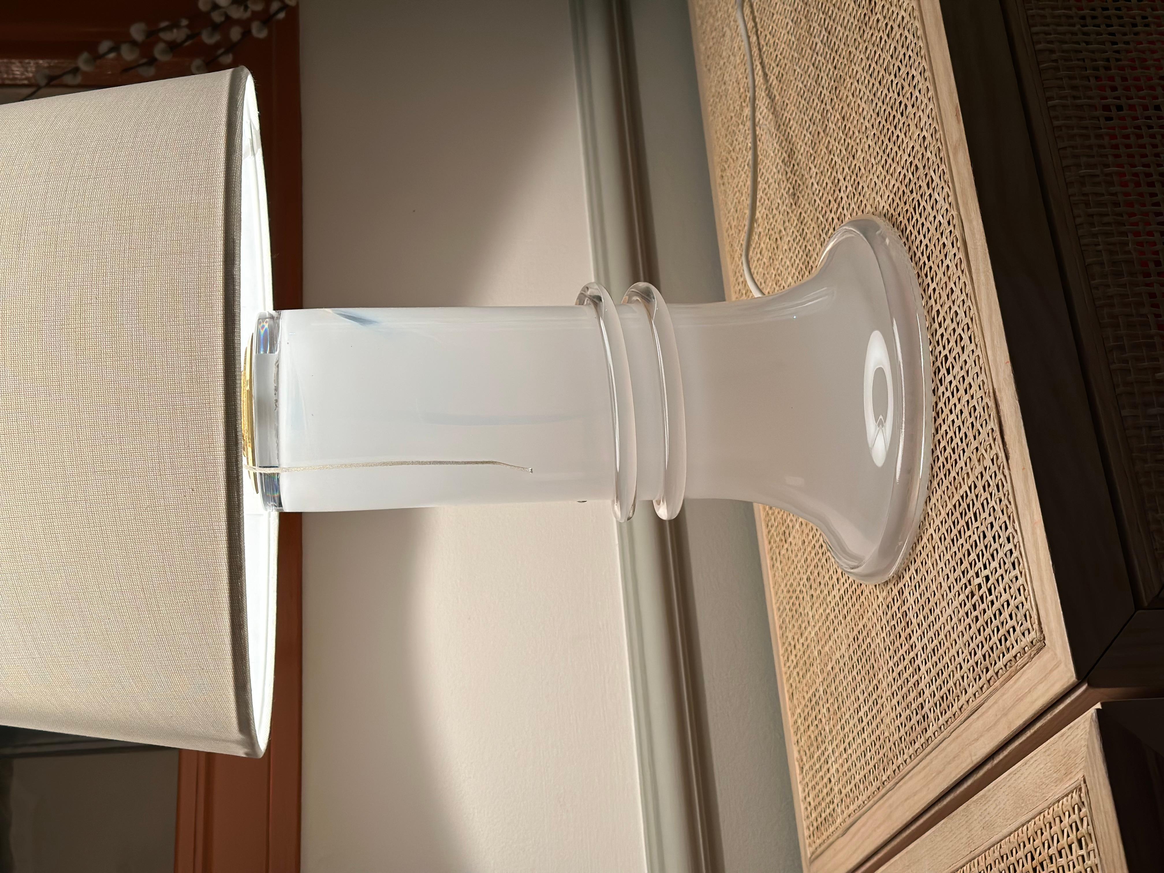Atelje Lyktan Large Glass Table Lamp by Hanne Dreutler. 1980s. In Good Condition For Sale In Bromma, SE