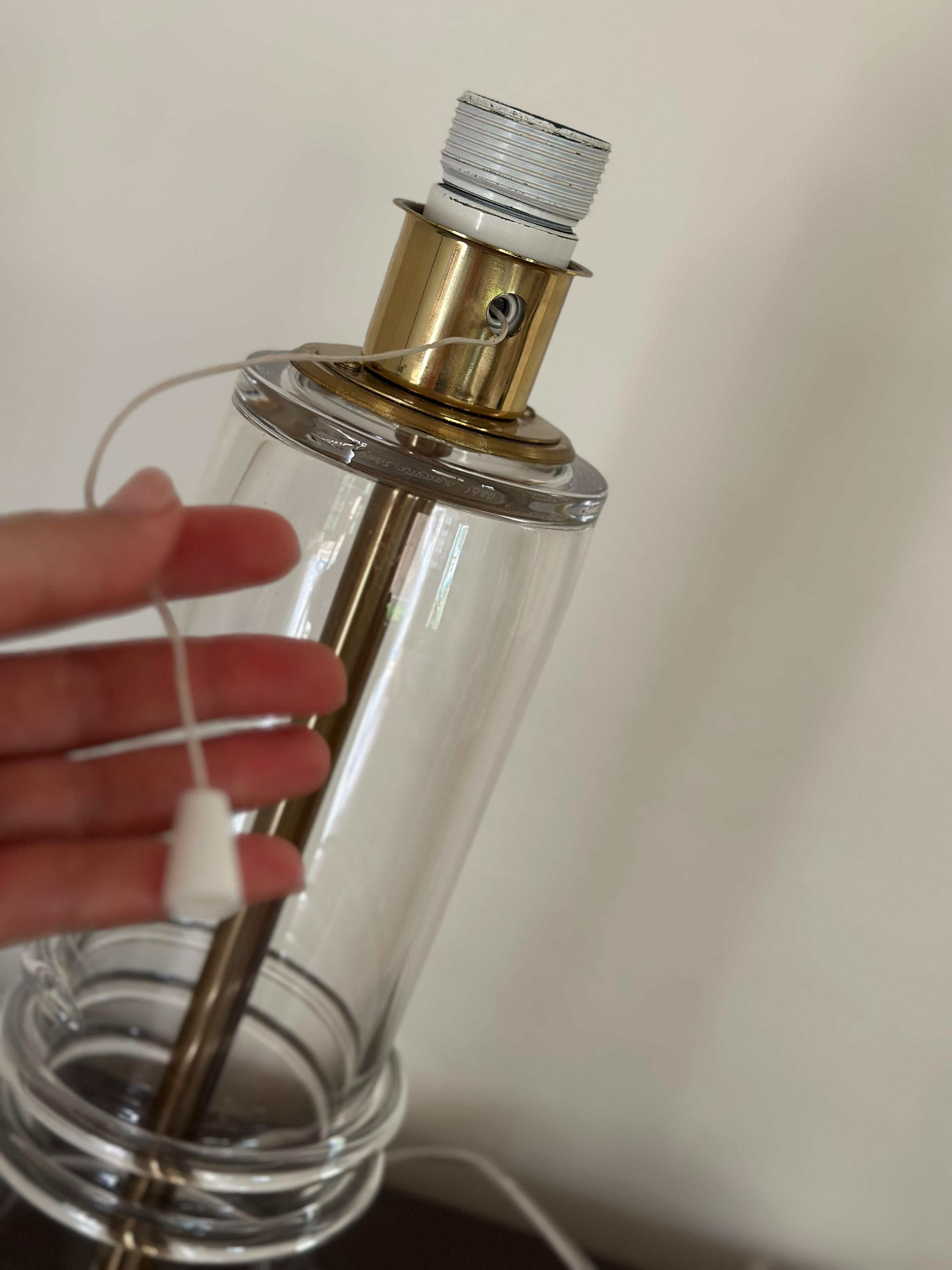 Atelje Lyktan Large Glass Table Lamp by Hanne Dreutler. 1980s. In Good Condition For Sale In Bromma, SE