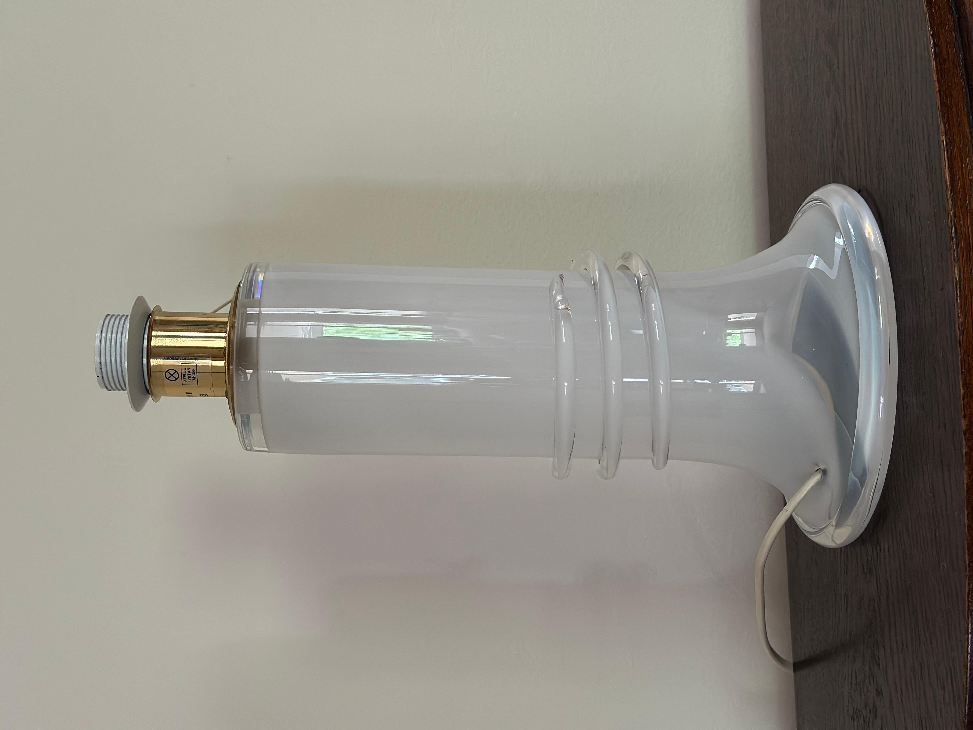 Late 20th Century Atelje Lyktan Large Glass Table Lamp by Hanne Dreutler. 1980s. For Sale