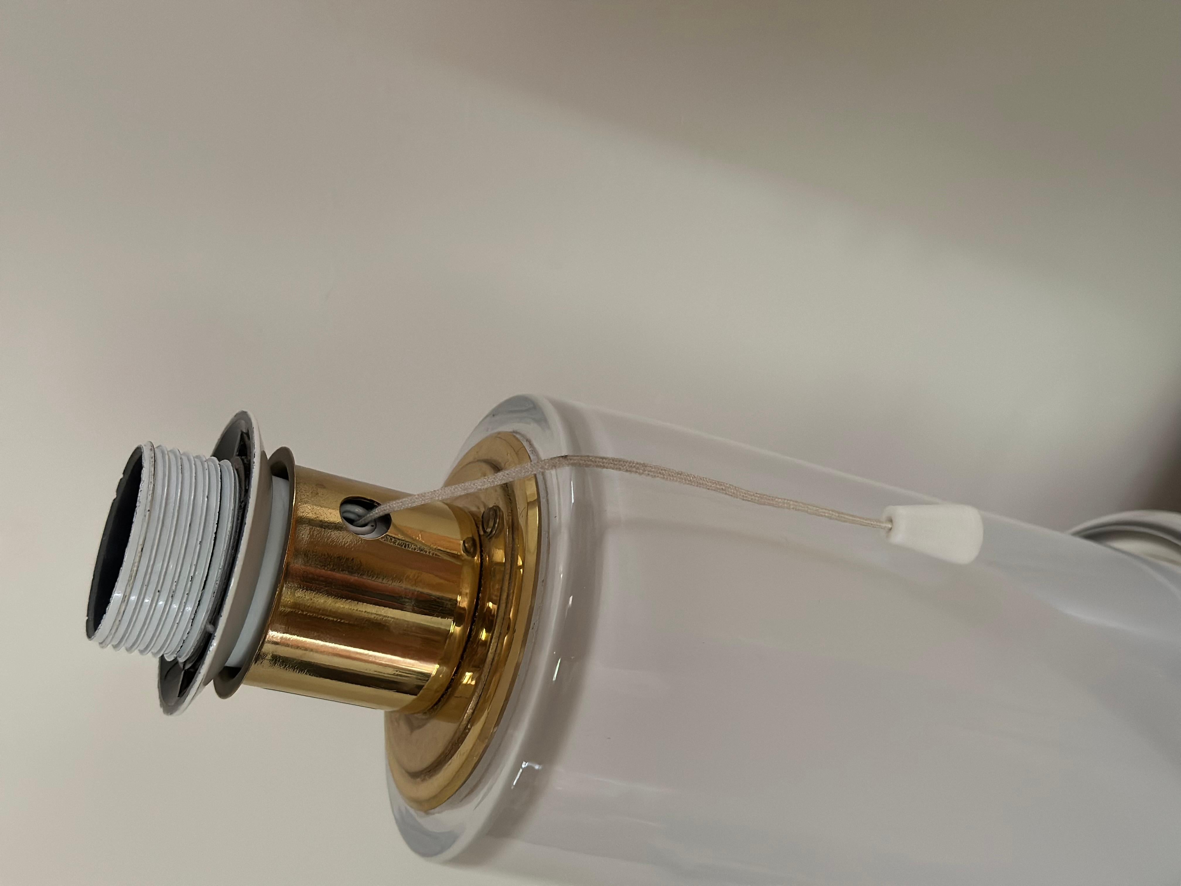 Brass Atelje Lyktan Large Glass Table Lamp by Hanne Dreutler. 1980s. For Sale