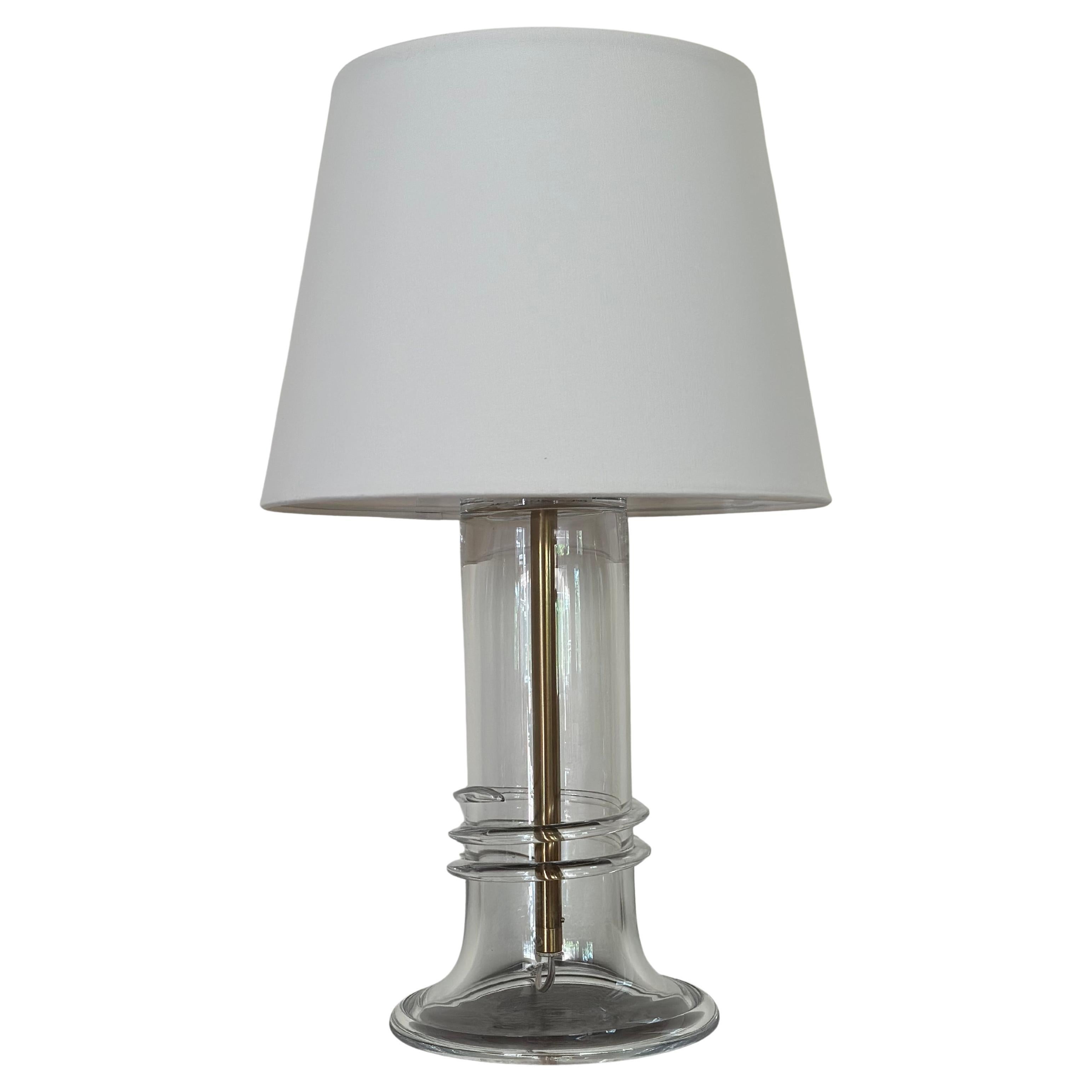 Atelje Lyktan Large Glass Table Lamp by Hanne Dreutler. 1980s.