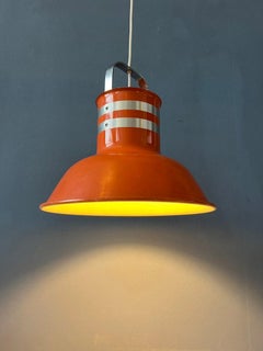 Ateljé Lyktan Orange 'Bucket' Space Age Pendant Lamp, 1970s