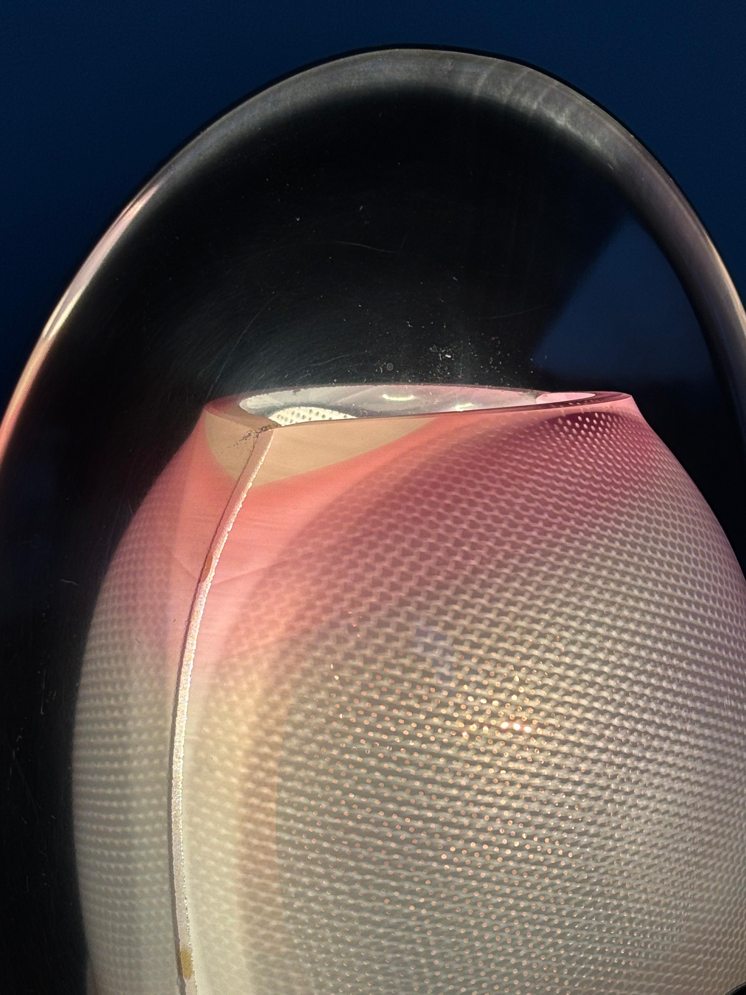 Métal Applique murale en verre d'art rose et chrome Ateljé Lyktan, 1970 en vente