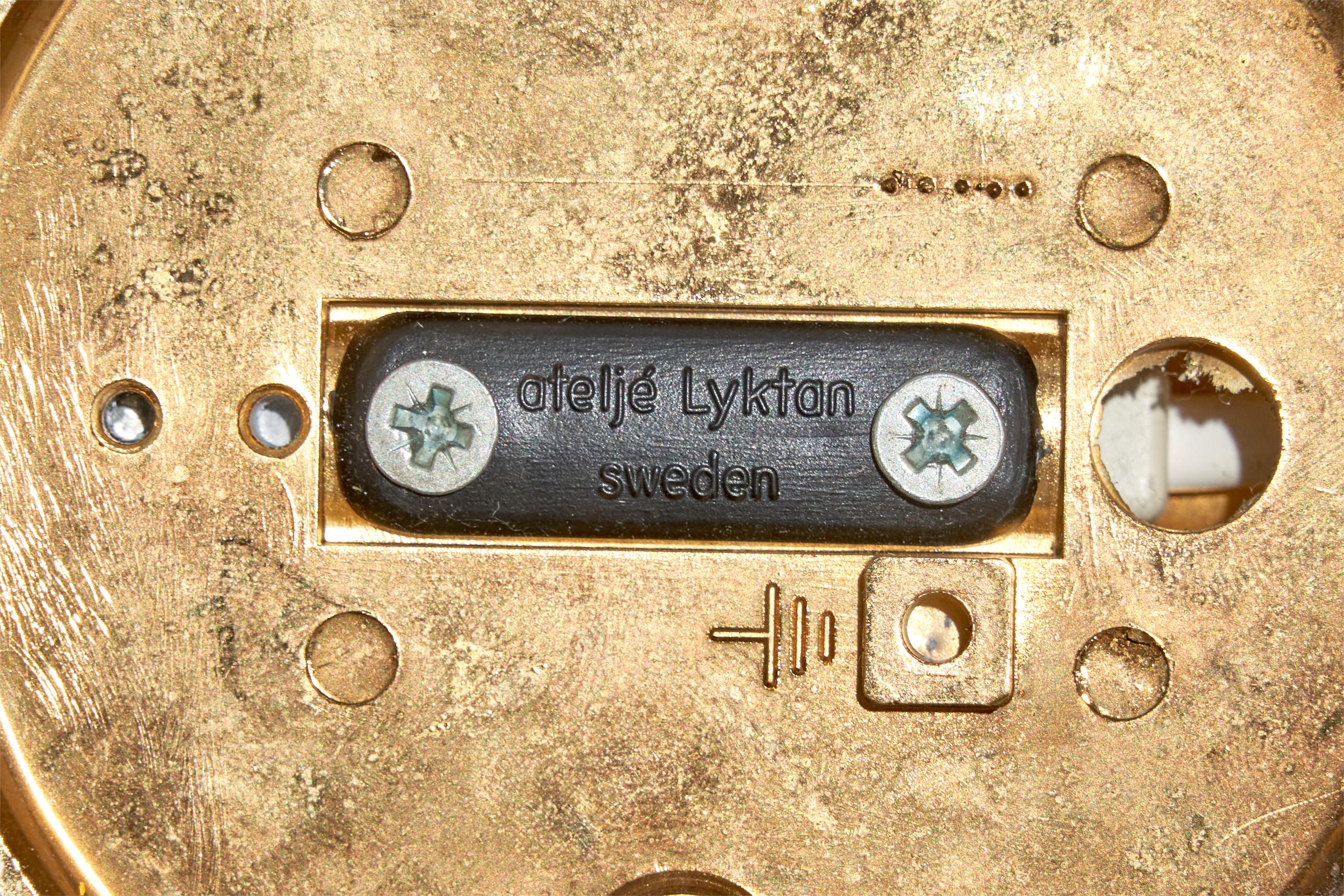 Ateljé Lyktan, Wall Light, Brass, Fabric, Sweden, 1970s For Sale 3