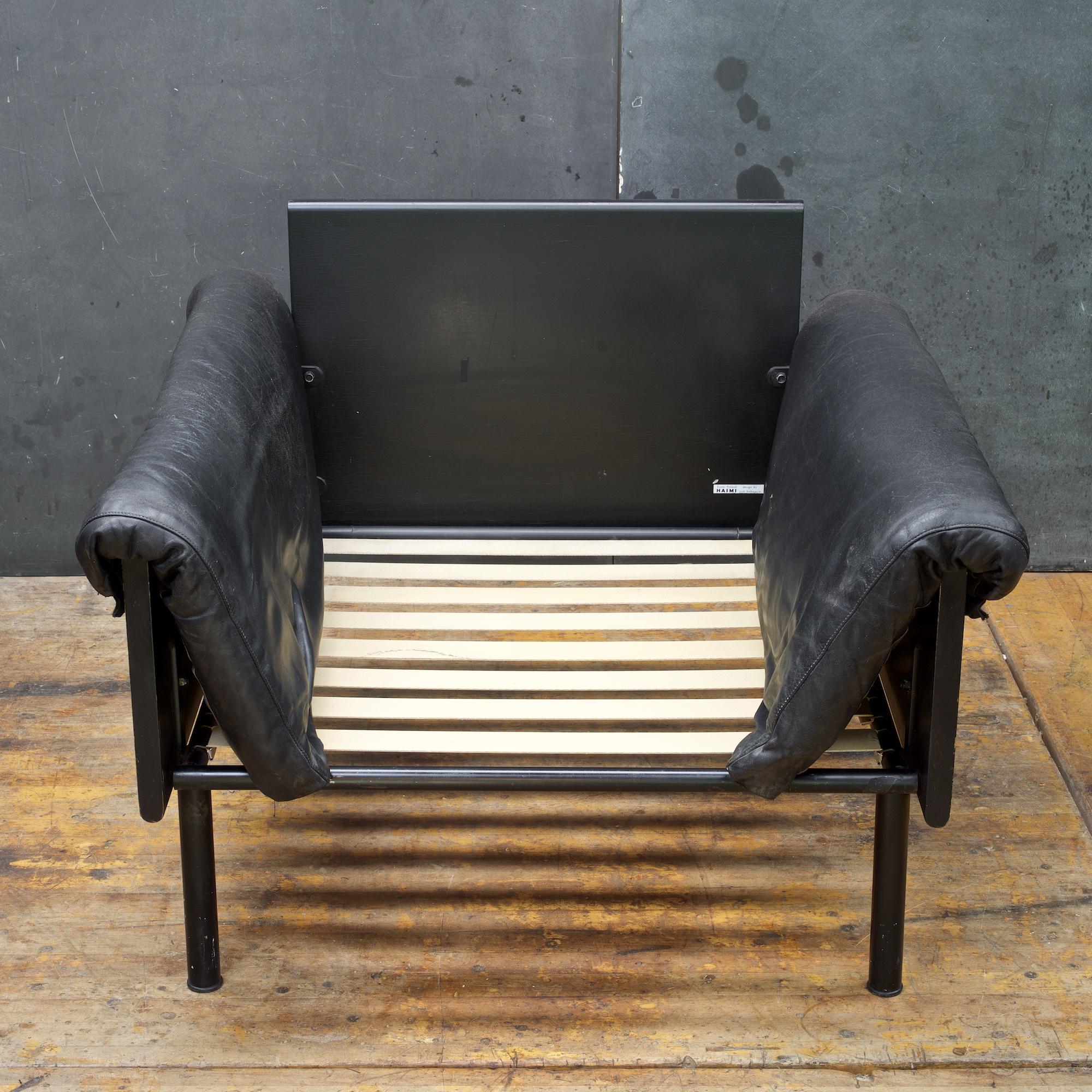 Ateljee Black Leather Lounge Chair Yrjo Kukkapuro Vintage Midcentury Mad Men DC 2